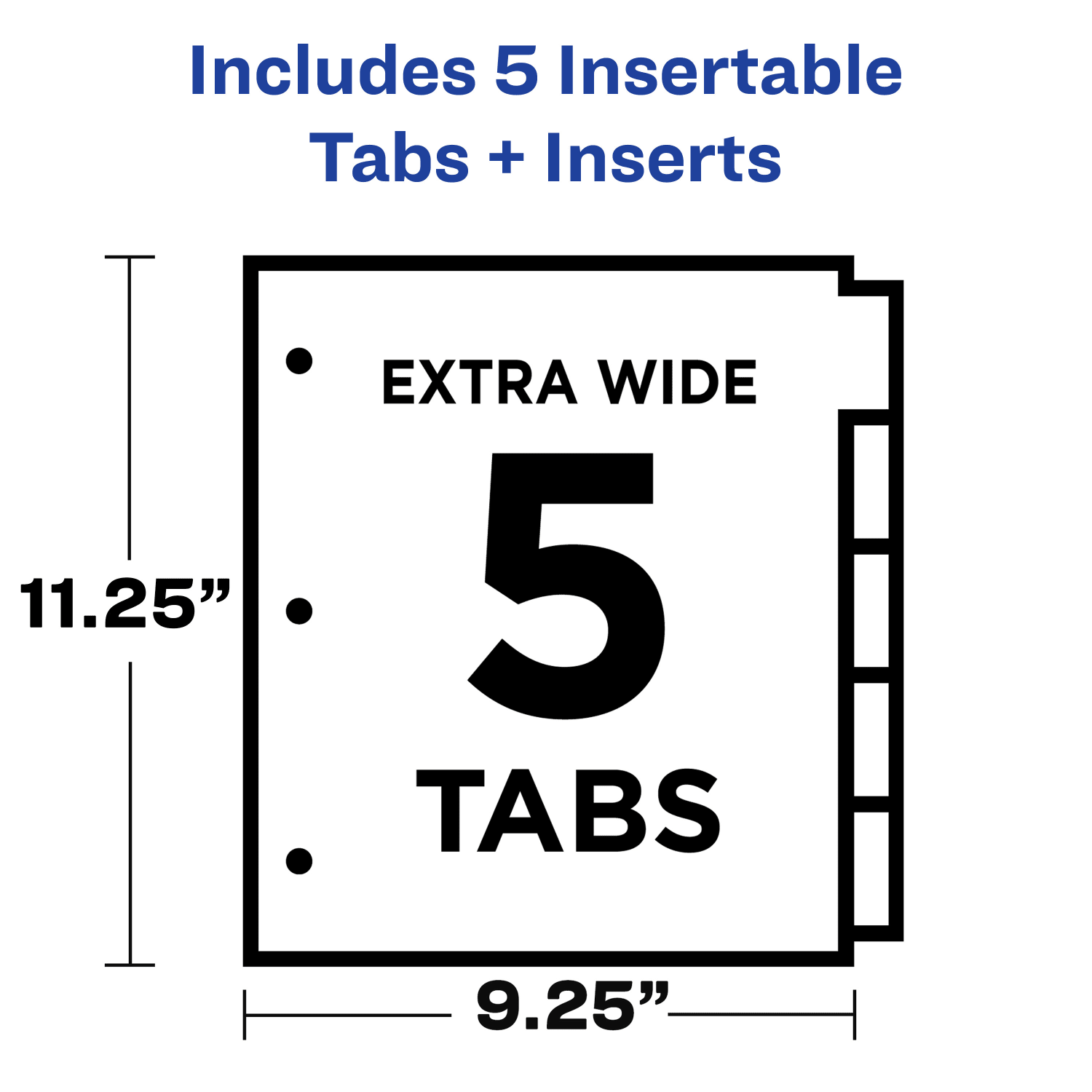 Avery Dividers For 3 Ring Binders, 5-Tab Binder Dividers, Plastic Binder Dividers With Pockets, Insertable Big Tab, 1 Set (07714) - Image 4