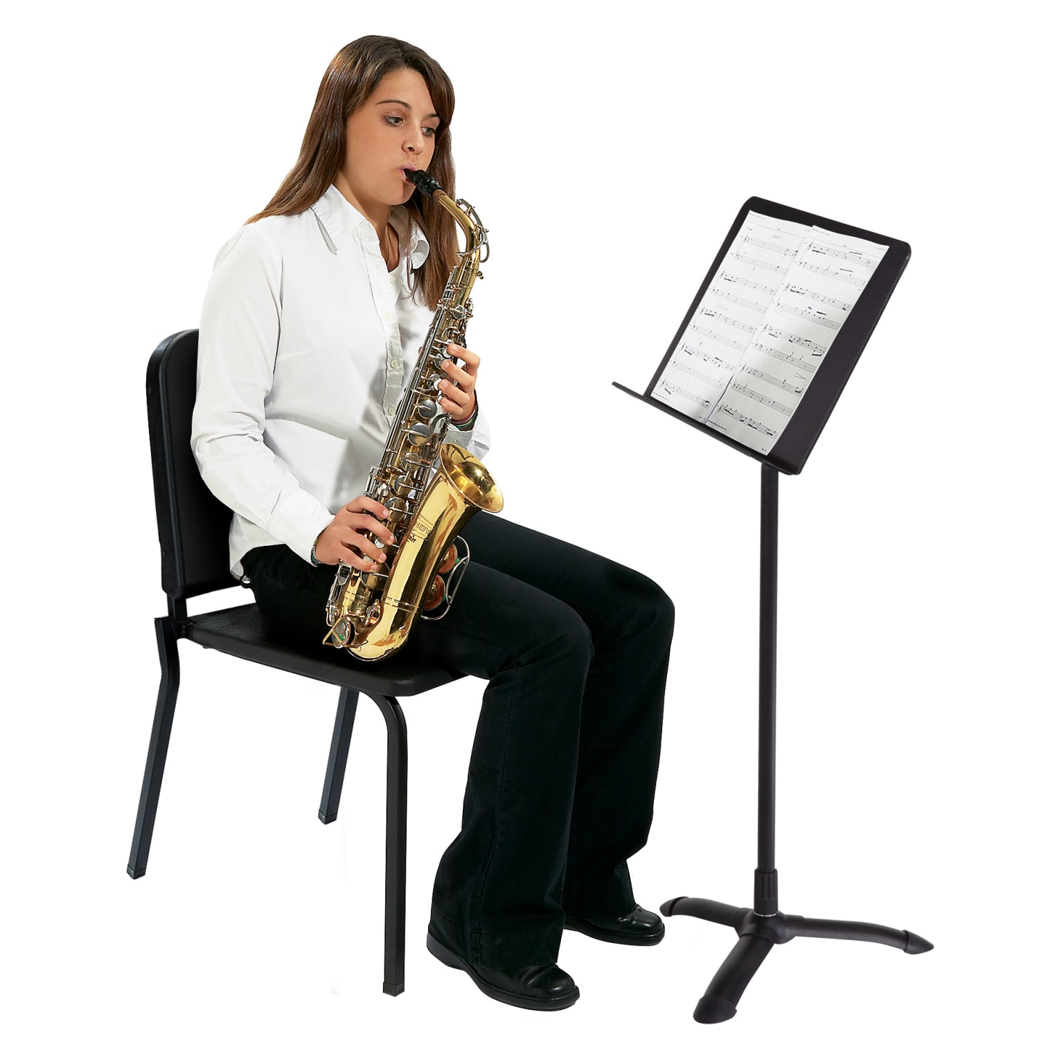 National Public Seating Melody Stackable Music Chairs Black Set Of 2 PopularChairscom
