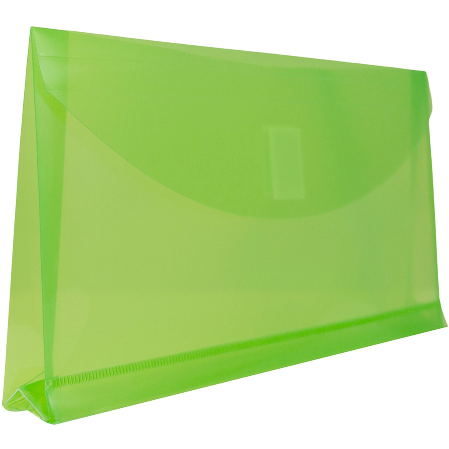 JAM Paper Plastic Booklet Envelopes, #10, Hook-And-Loop Closure, Lime Green, Pack Of 12 - Image 4
