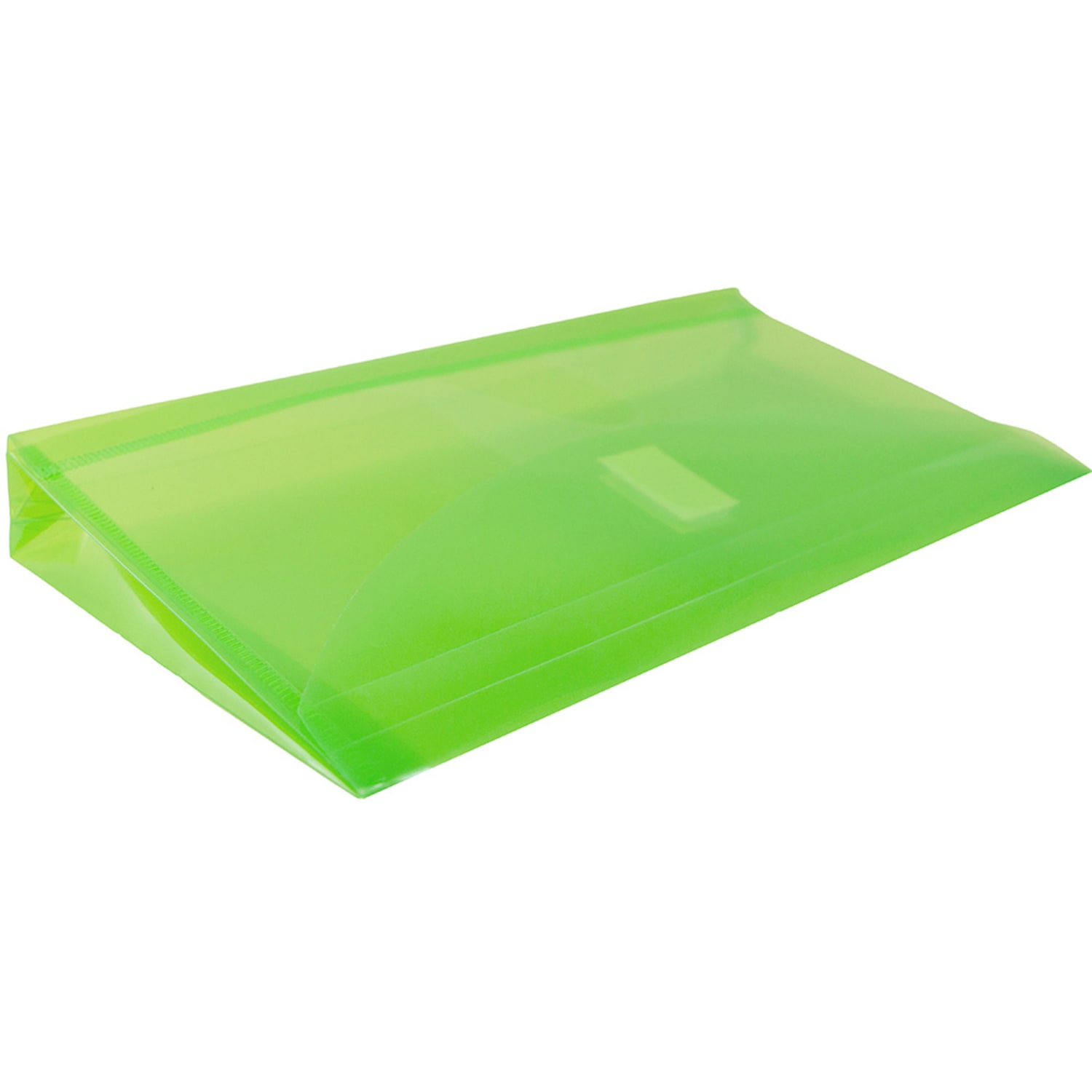 JAM Paper Plastic Booklet Envelopes, #10, Hook-And-Loop Closure, Lime Green, Pack Of 12 - Image 5