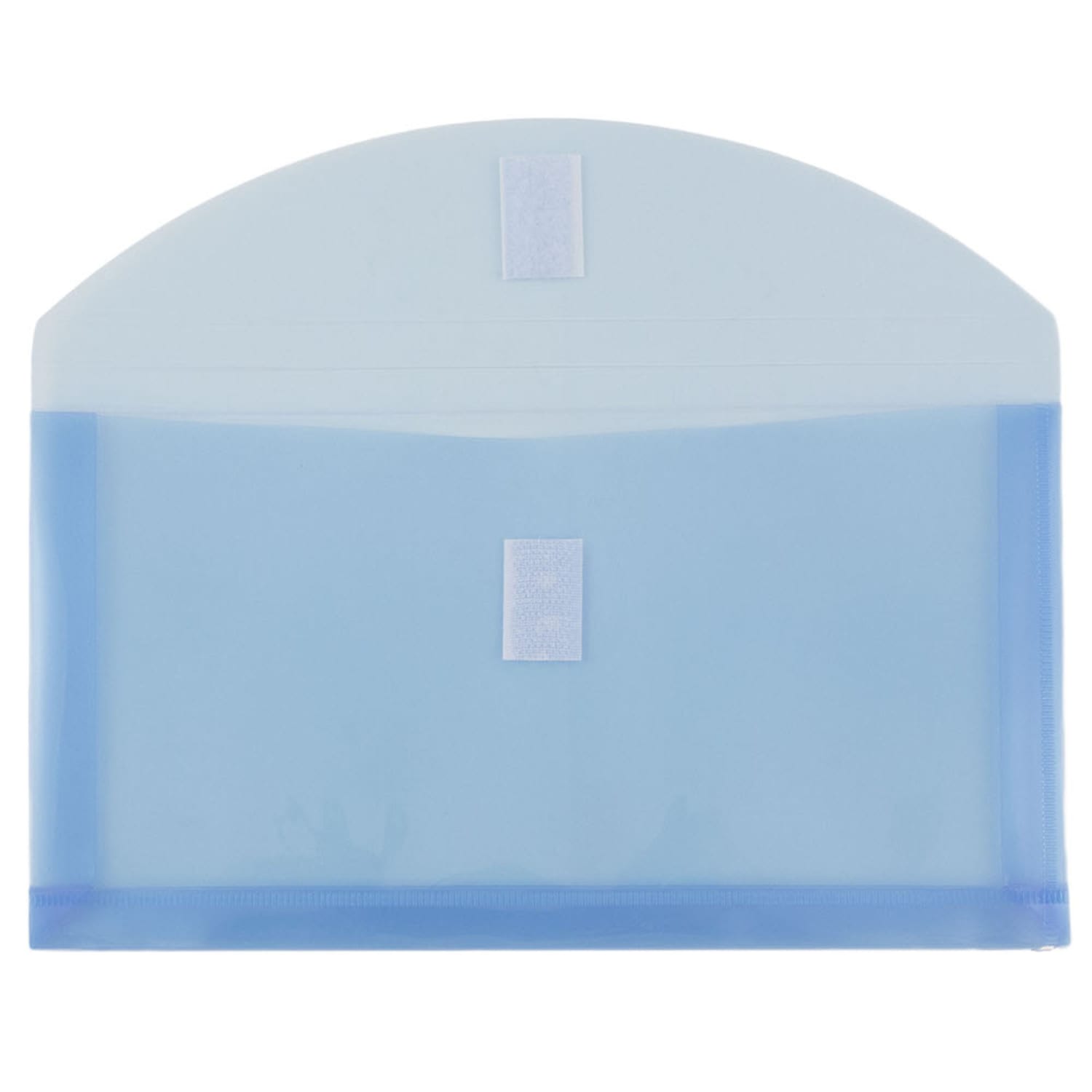 JAM Paper Plastic Booklet Envelopes, #10, Hook-And-Loop Closure, Blue, Pack Of 12 - Image 3