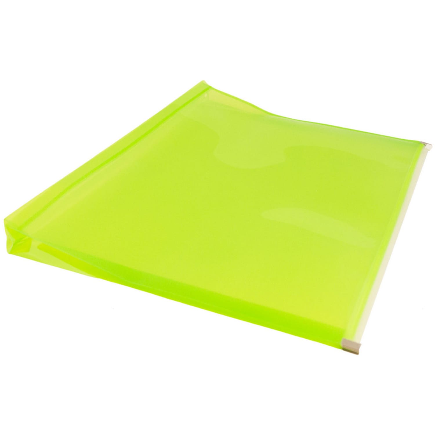 JAM Paper #10 Plastic Envelopes, Zipper Closure, Lime Green, Pack Of 12 - Image 3