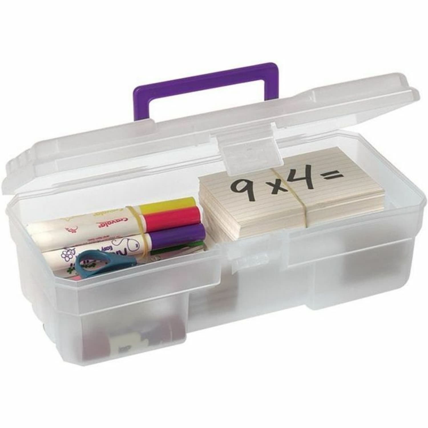 Akro Mils All-Purpose Storage Box, 12in x 6in x 4in, Translucent Purple - Image 3