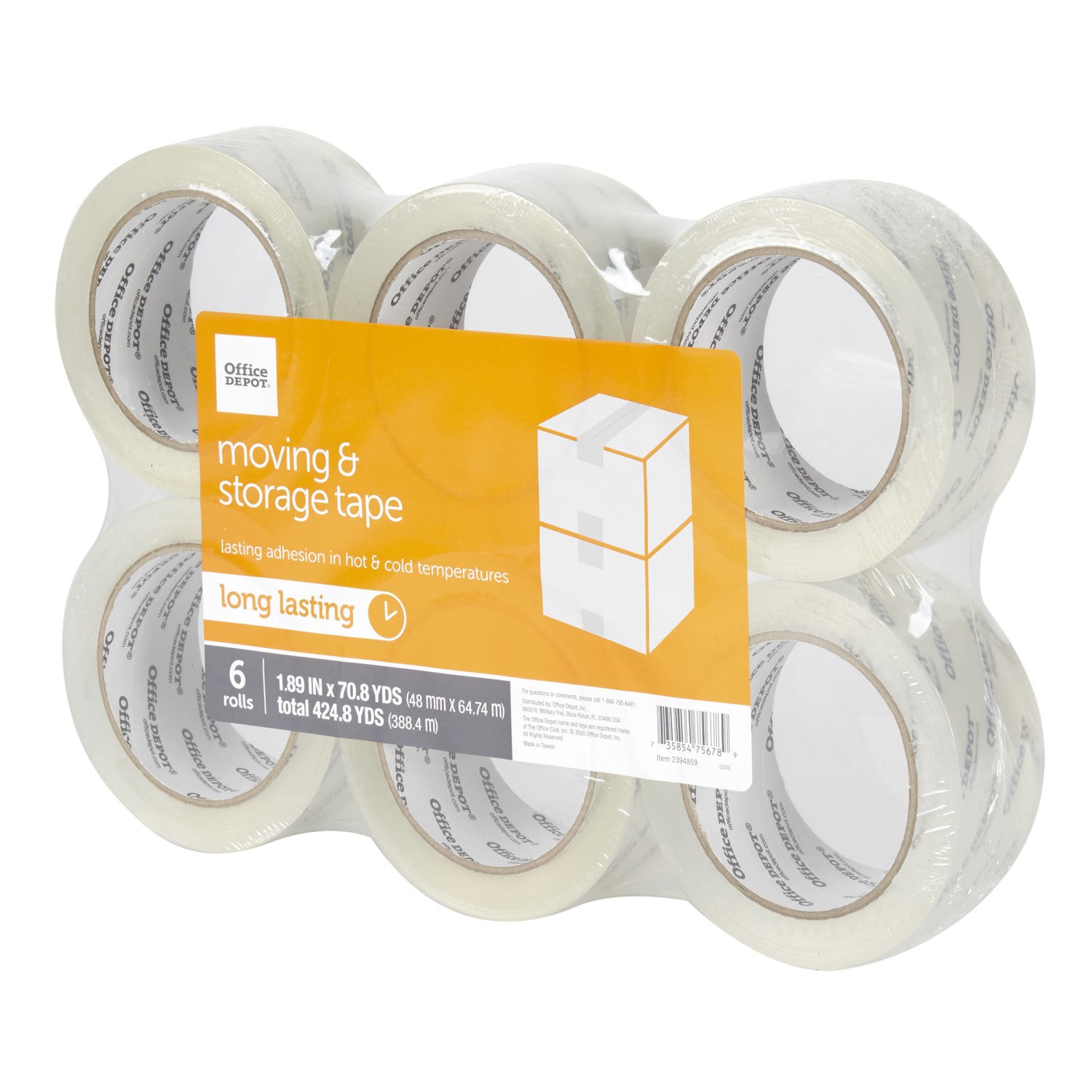 Office Depot Brand Moving & Storage Packing Tape , 1.89in x 70.8 Yd, Crystal Clear, Pack Of 6 Rolls - Image 4