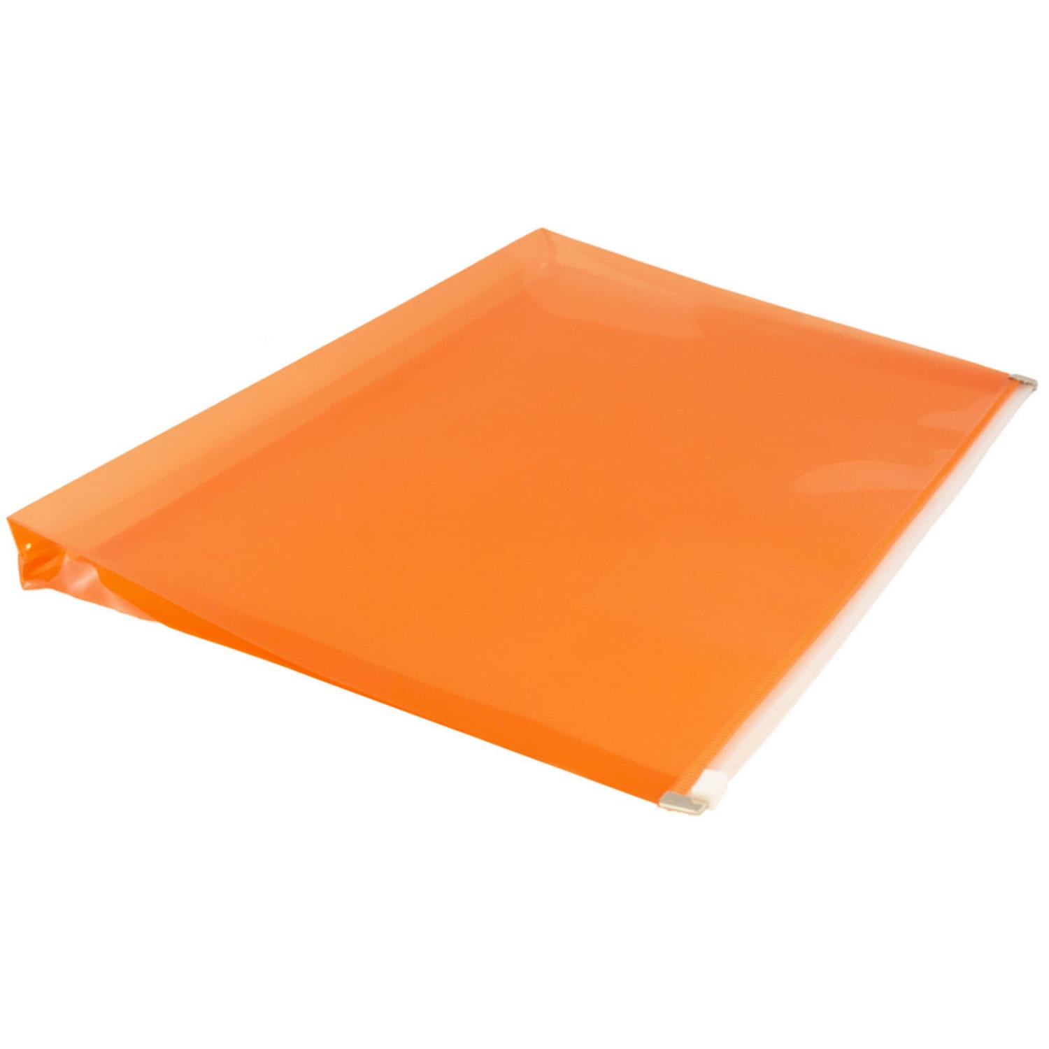 JAM Paper #10 Plastic Envelopes, Zipper Closure, Orange, Pack Of 12 - Image 3