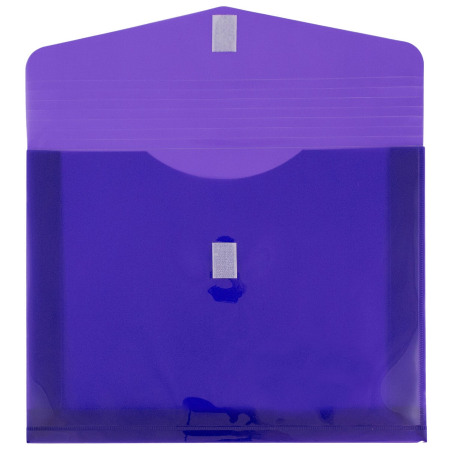 JAM Paper Plastic Booklet Envelopes, Letter-Size, 9 3/4in x 13in, Hook & Loop Closure, Classic Purple, Pack Of 12 - Image 3