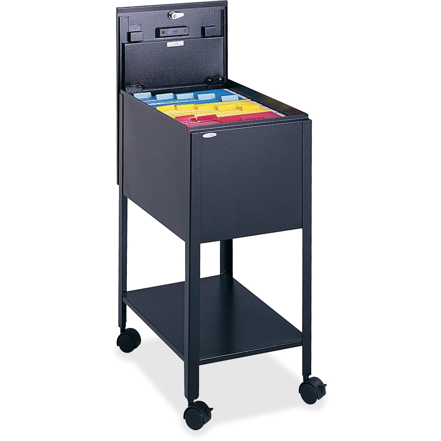 Safco Standard 19-1/4inD Vertical 1-Drawer Mobile Tub File Cabinet, Metal, Black - Image 3