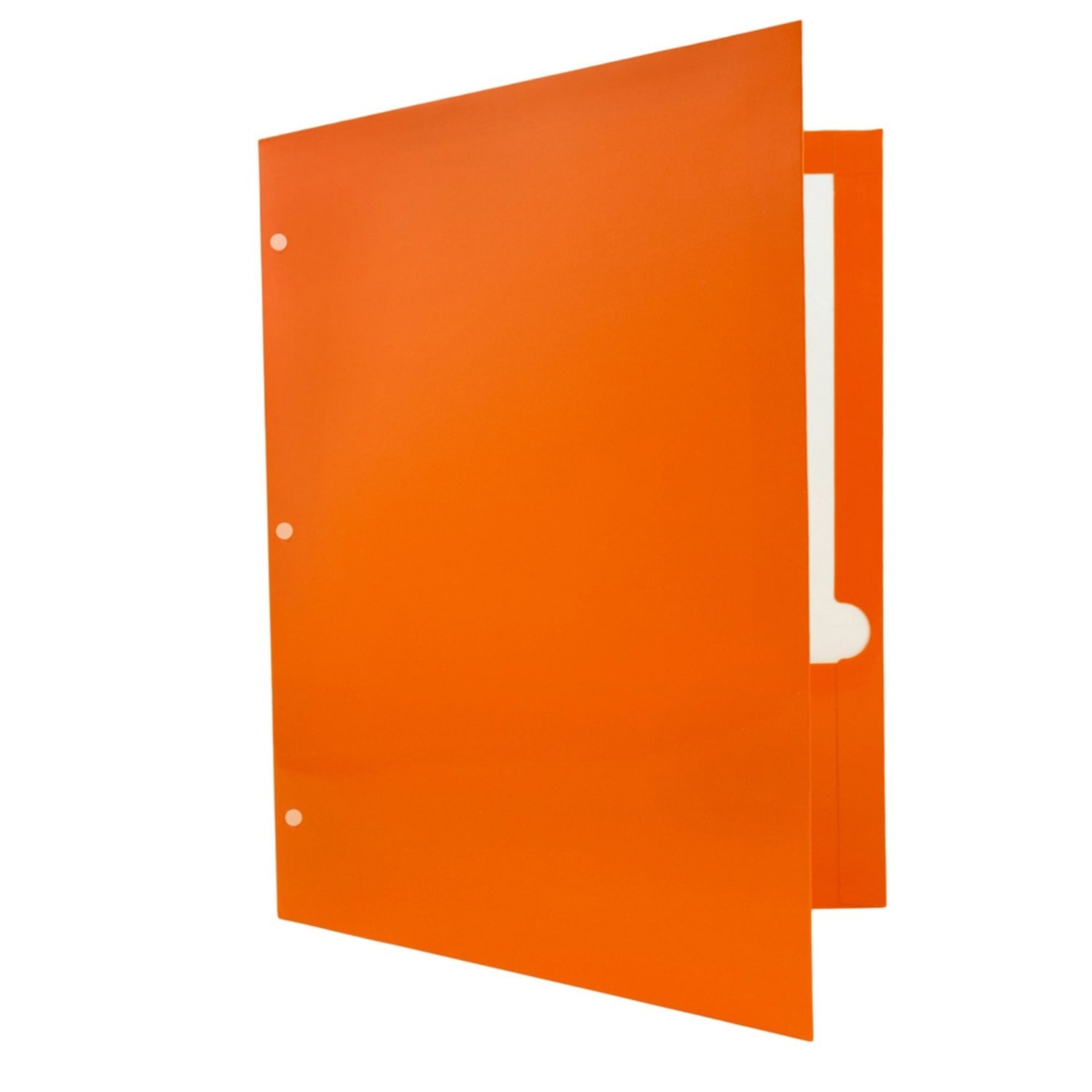 JAM Paper Glossy 3-Hole-Punched 2-Pocket Presentation Folders, Orange, Pack of 6 - Image 5