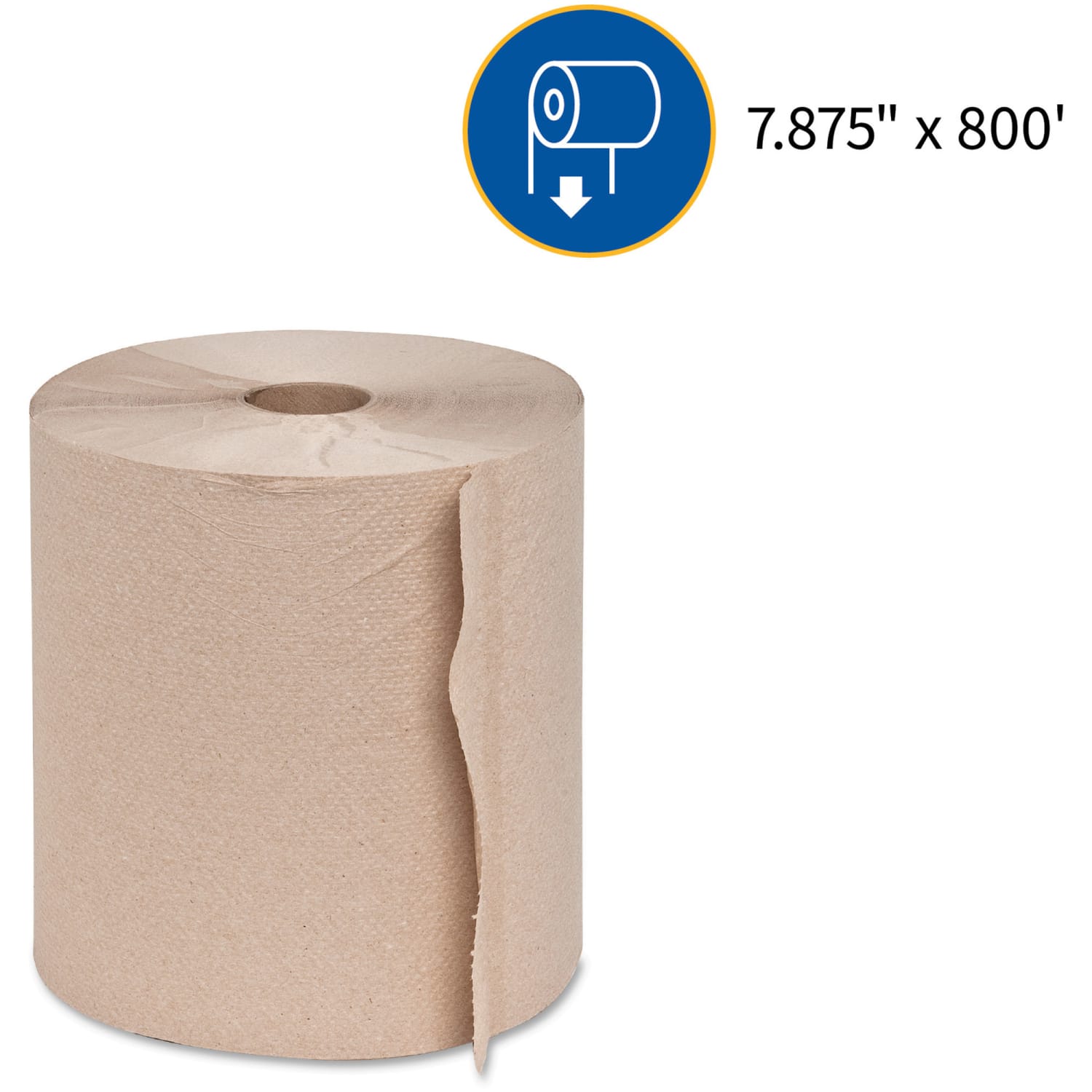 Genuine Joe Hardwound 1-Ply Paper Towels, 800ft Per Roll, Brown, Pack Of 6 Rolls - Image 5