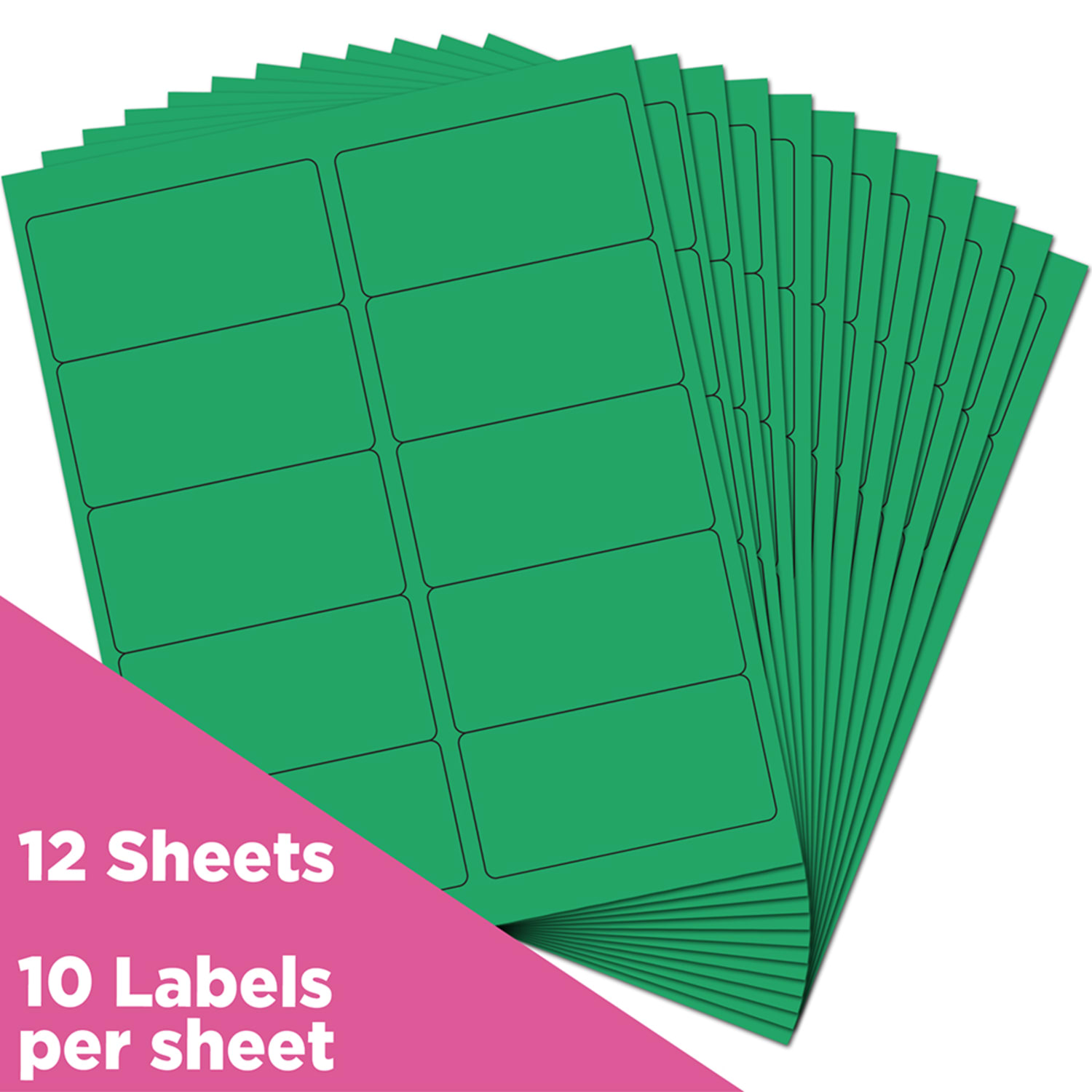 JAM Paper Mailing Address Labels, Rectangle, 2in x 4in, Green, Pack Of 120 - Image 3