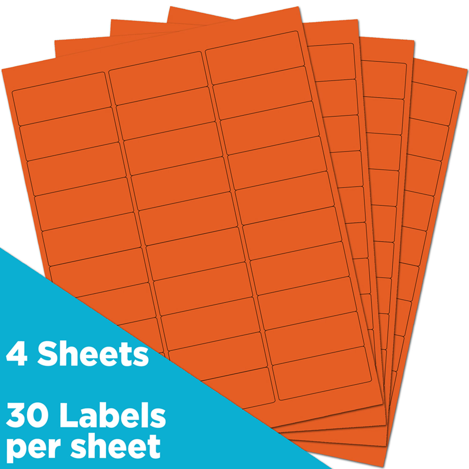 JAM Paper Mailing Address Labels, Rectangle, 2 5/8in x 1in, Orange, Pack Of 120 - Image 3