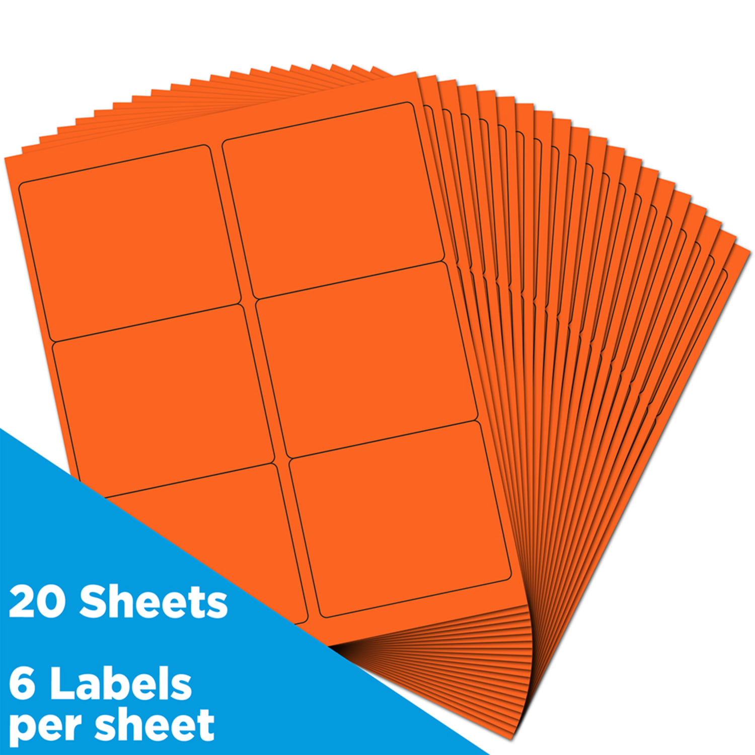 JAM Paper Mailing Address Labels, Rectangle, 3 1/3in x 4in, Orange, Pack Of 120 - Image 3