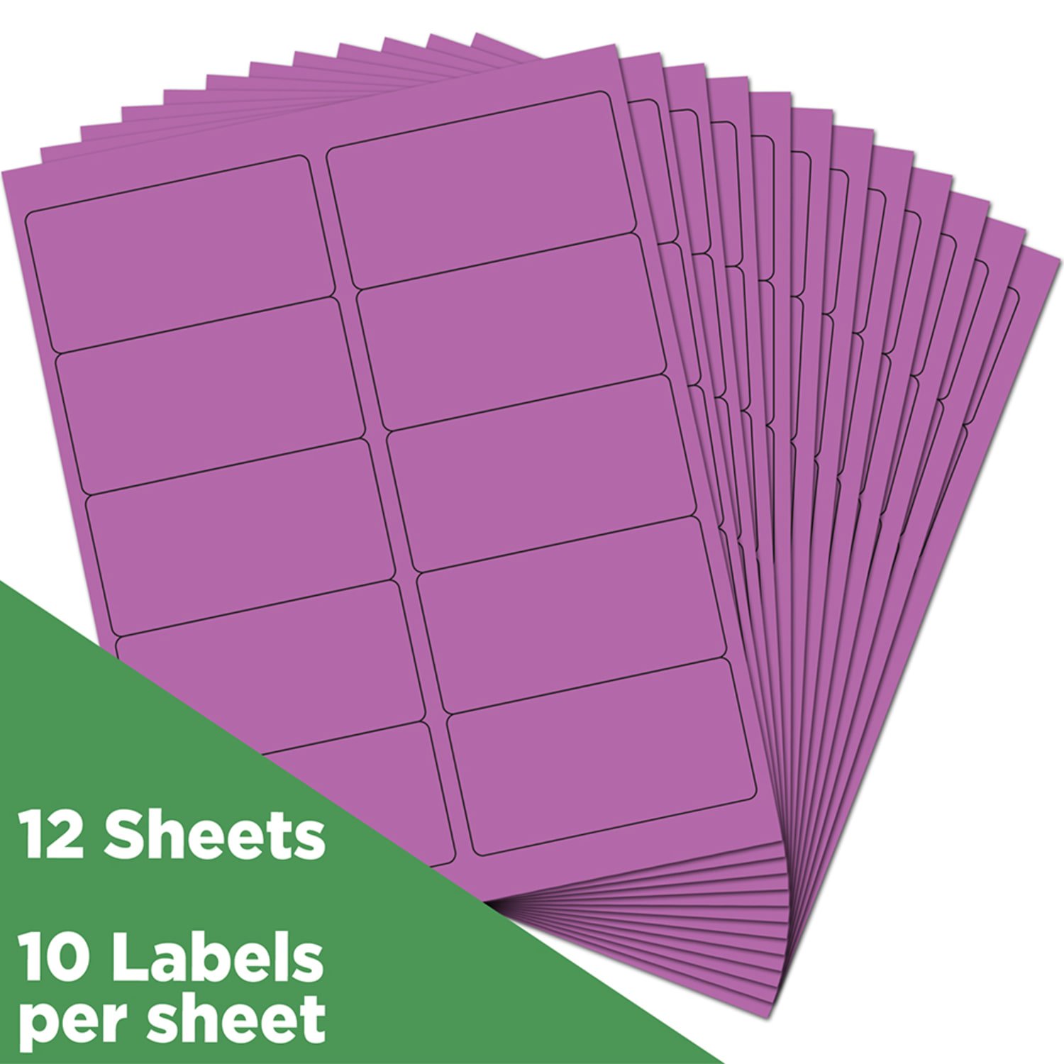 JAM Paper Mailing Address Labels, Rectangle, 2in x 4in, Violet Purple, Pack Of 120 - Image 3