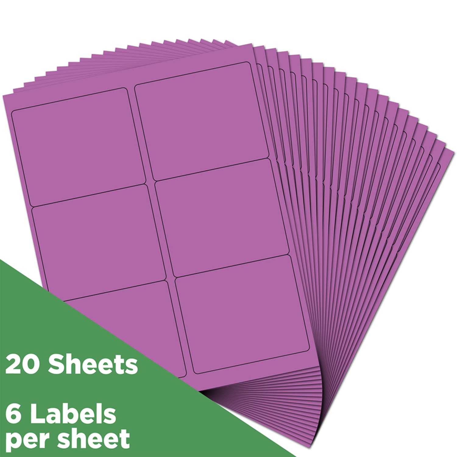 JAM Paper Mailing Address Labels, Rectangle, 3 1/3in x 4in, Purple, Pack Of 120 - Image 3