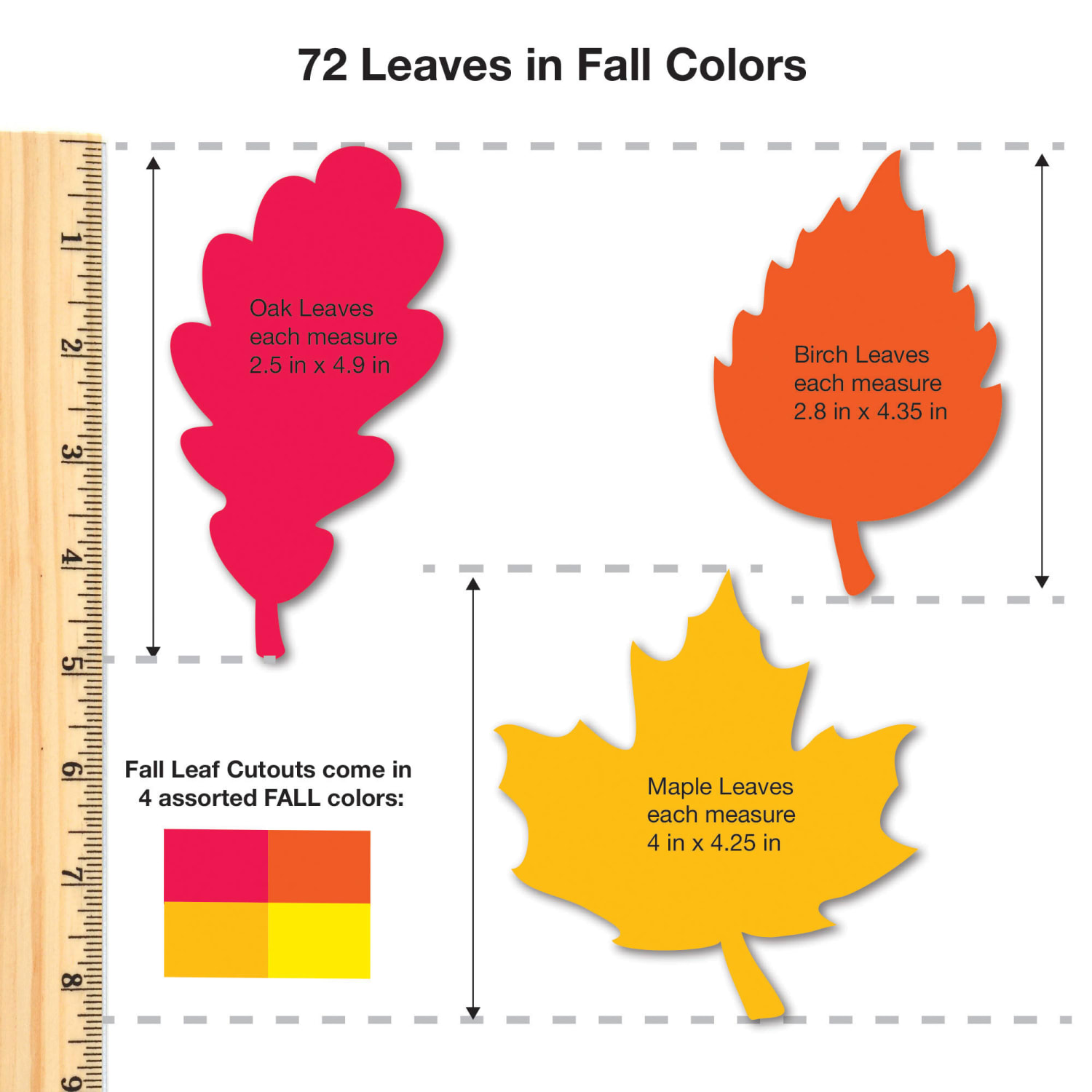FreshCut Crafts Punch Out Paper Cutouts, Fall Shapes, Leaves, Pumpkins & Apples, 144 Pieces - Image 3