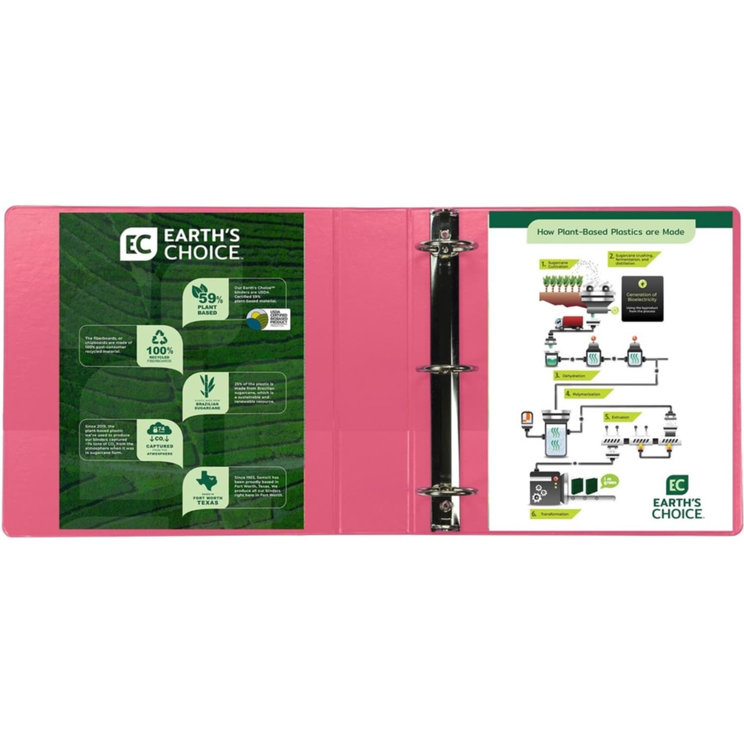 Samsill Presentation View 3-Ring Binder, 2in Round Rings, Berry, Pack Of 2 - Image 4