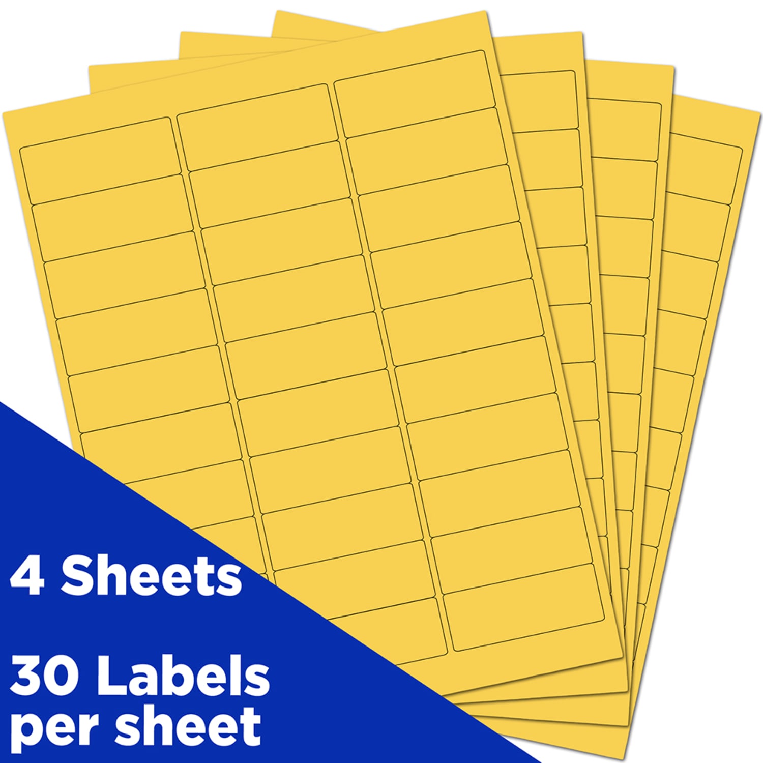 JAM Paper Mailing Address Labels, 302725801, 2 5/8in x 1in, Yellow, Pack Of 120 - Image 3