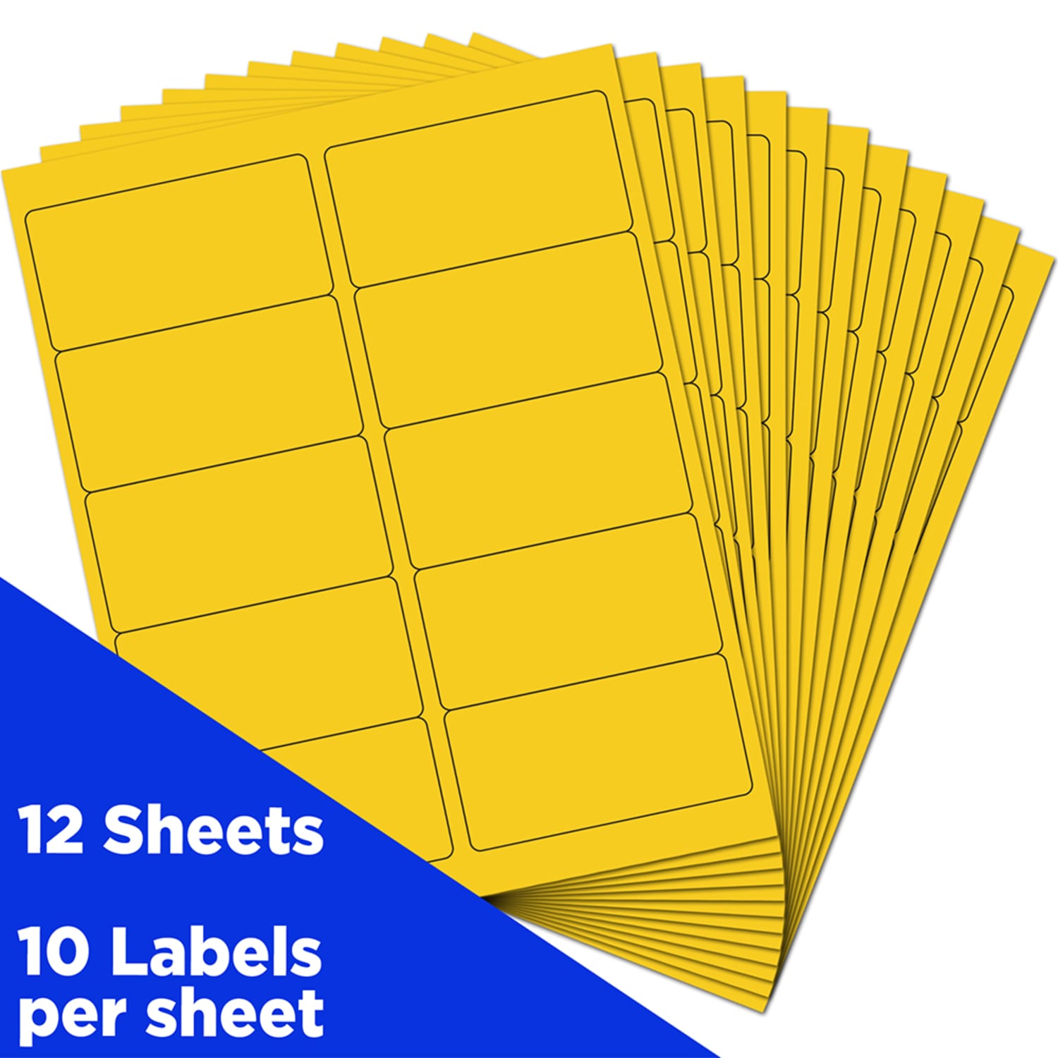 JAM Paper Mailing Address Labels, Rectangle, 2in x 4in, Yellow, Pack Of 120 - Image 3