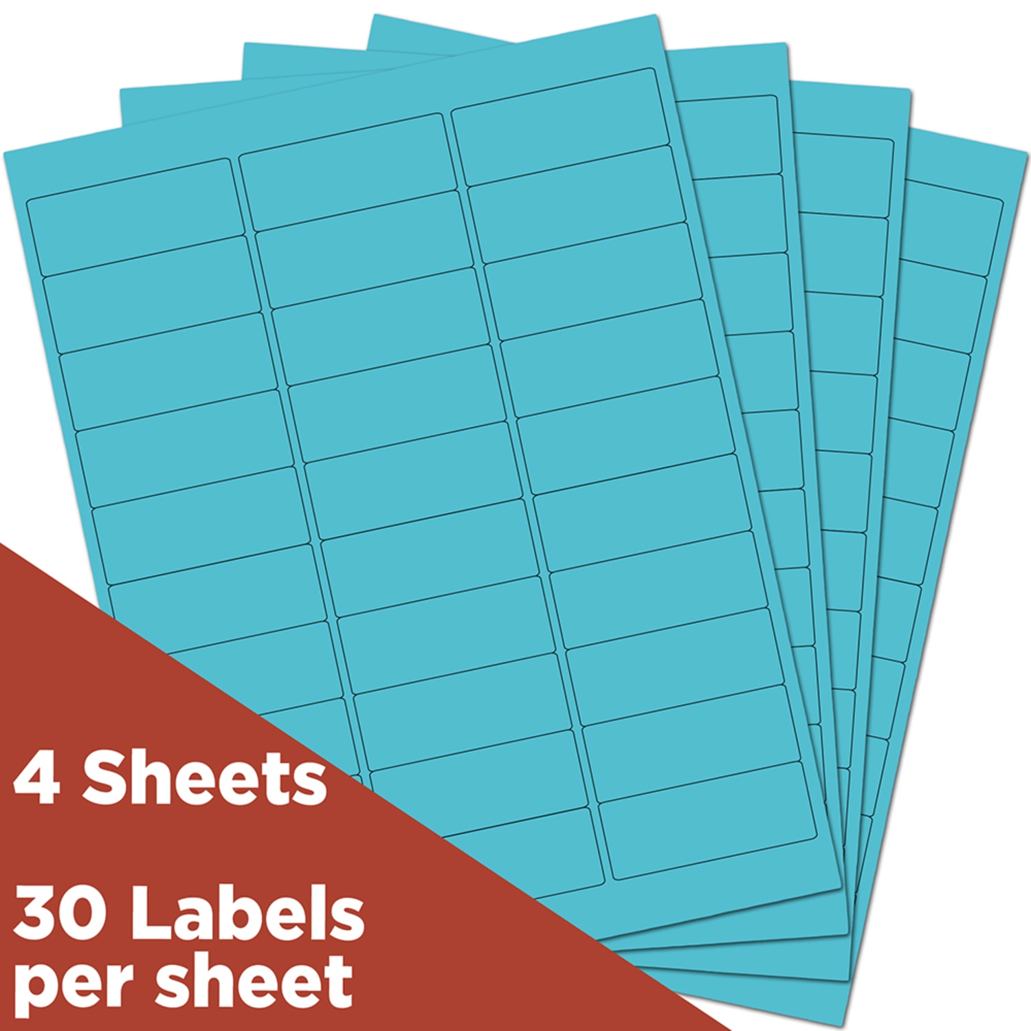 JAM Paper Mailing Address Labels, Rectangle, 2 5/8in x 1in, Blue, Pack Of 120 - Image 3