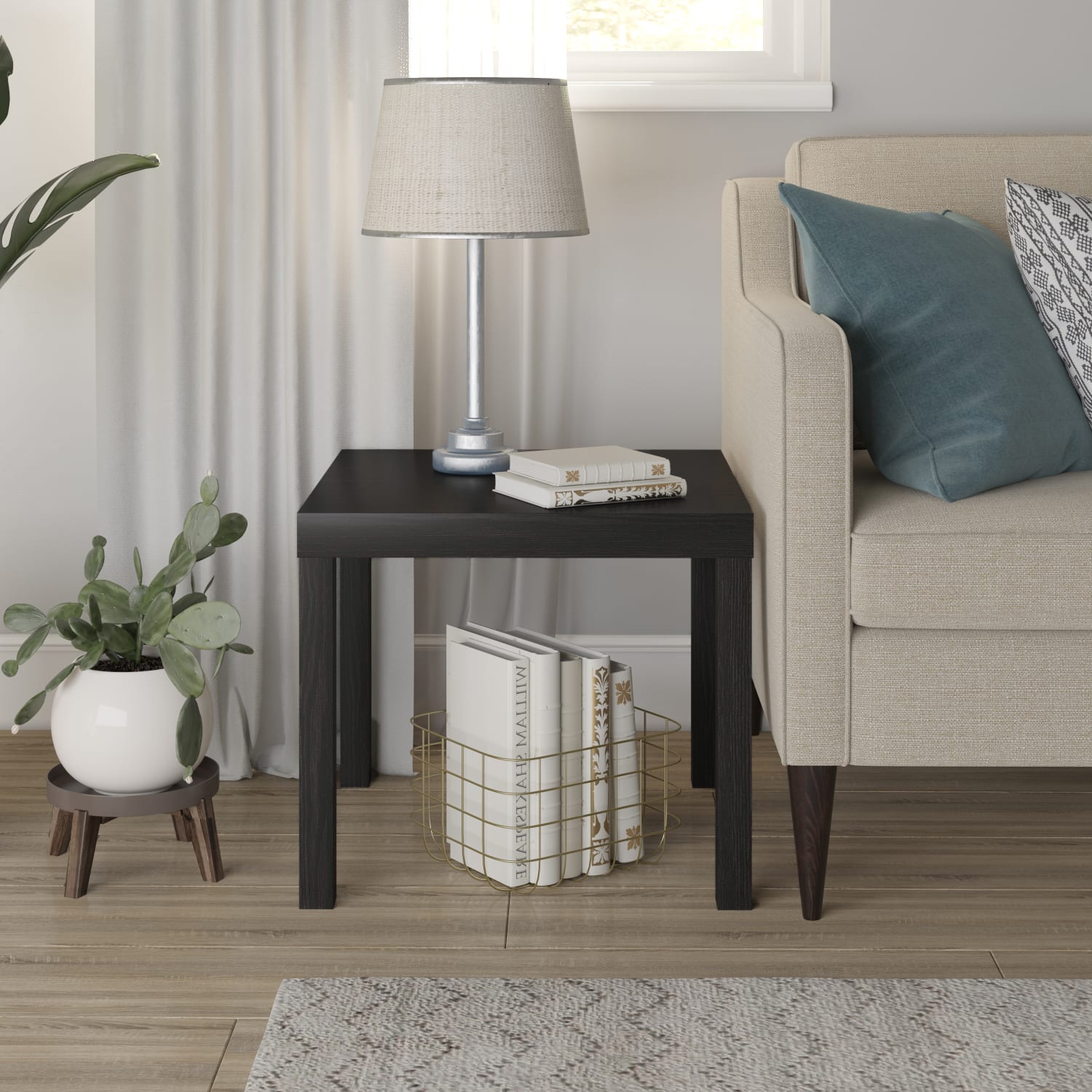 Ameriwood Home Parsons Engineered Wood End Table, 17-1/2inH x 20inW x 20inD, Brown - Image 4