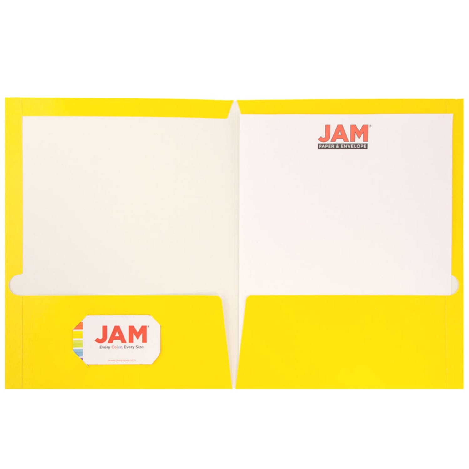 JAM Paper Glossy 2-Pocket Presentation Folders, Yellow, Pack of 6 - Image 5