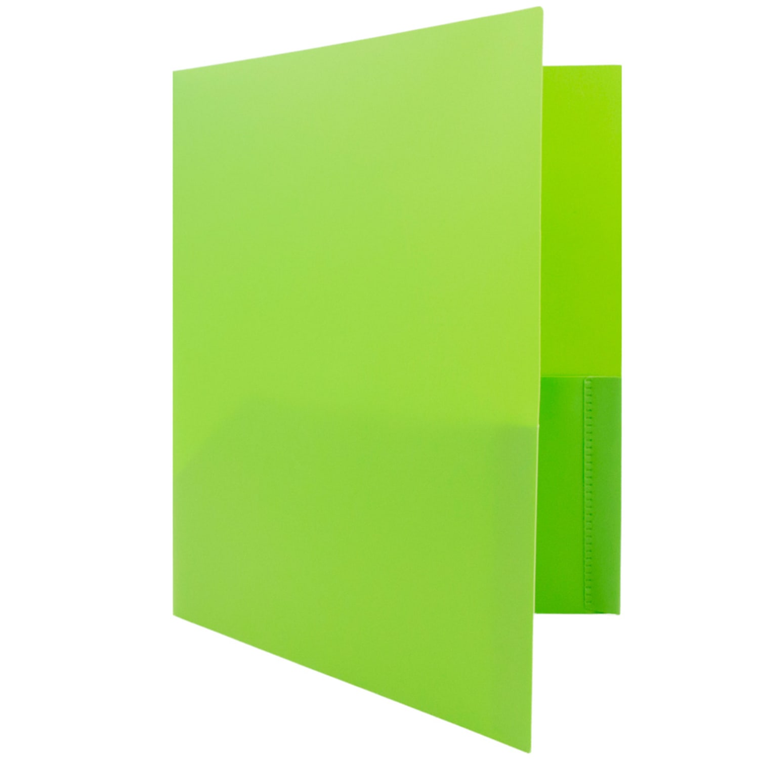 JAM Paper Plastic 2-Pocket POP Folders with Metal Prongs Fastener Clasps, 9 1/2in x 11 1/2in, Lime Green, Pack Of 6 - Image 5