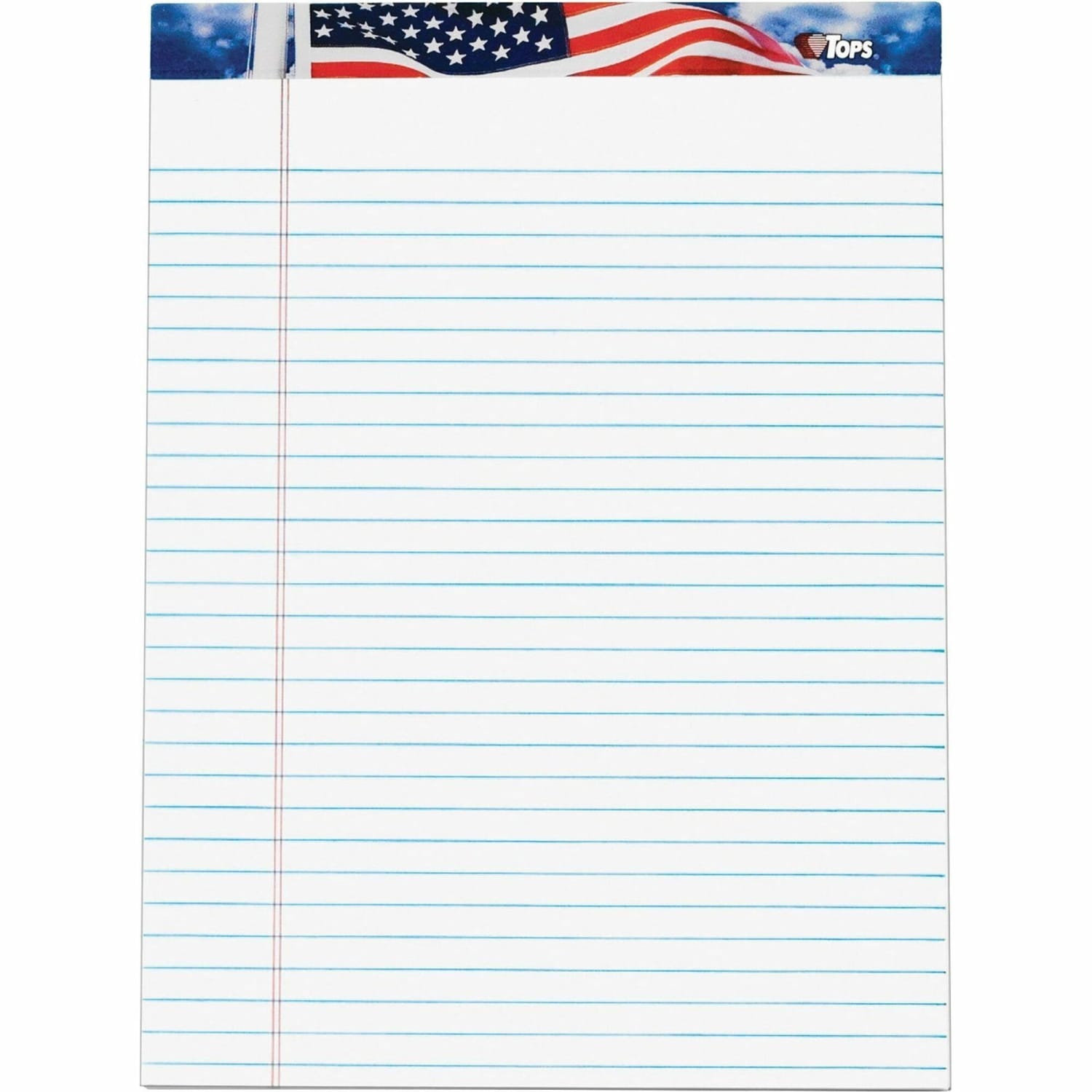 TOPS American Pride Writing Tablet, 8 1/2in x 11 3/4in, 16 Lb, Legal Rule, White, 50 Sheets Per Pad, Pack Of 12 Pads - Image 3