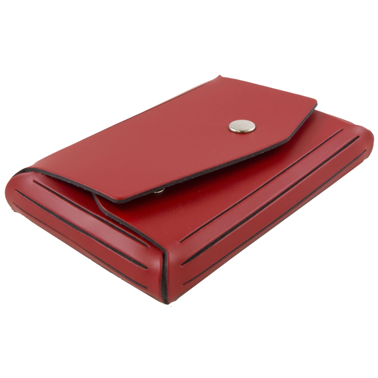 JAM Paper Leather Business Card Case, Angular Flap, 2 1/2in x 4in x 3/4in, Red - Image 4