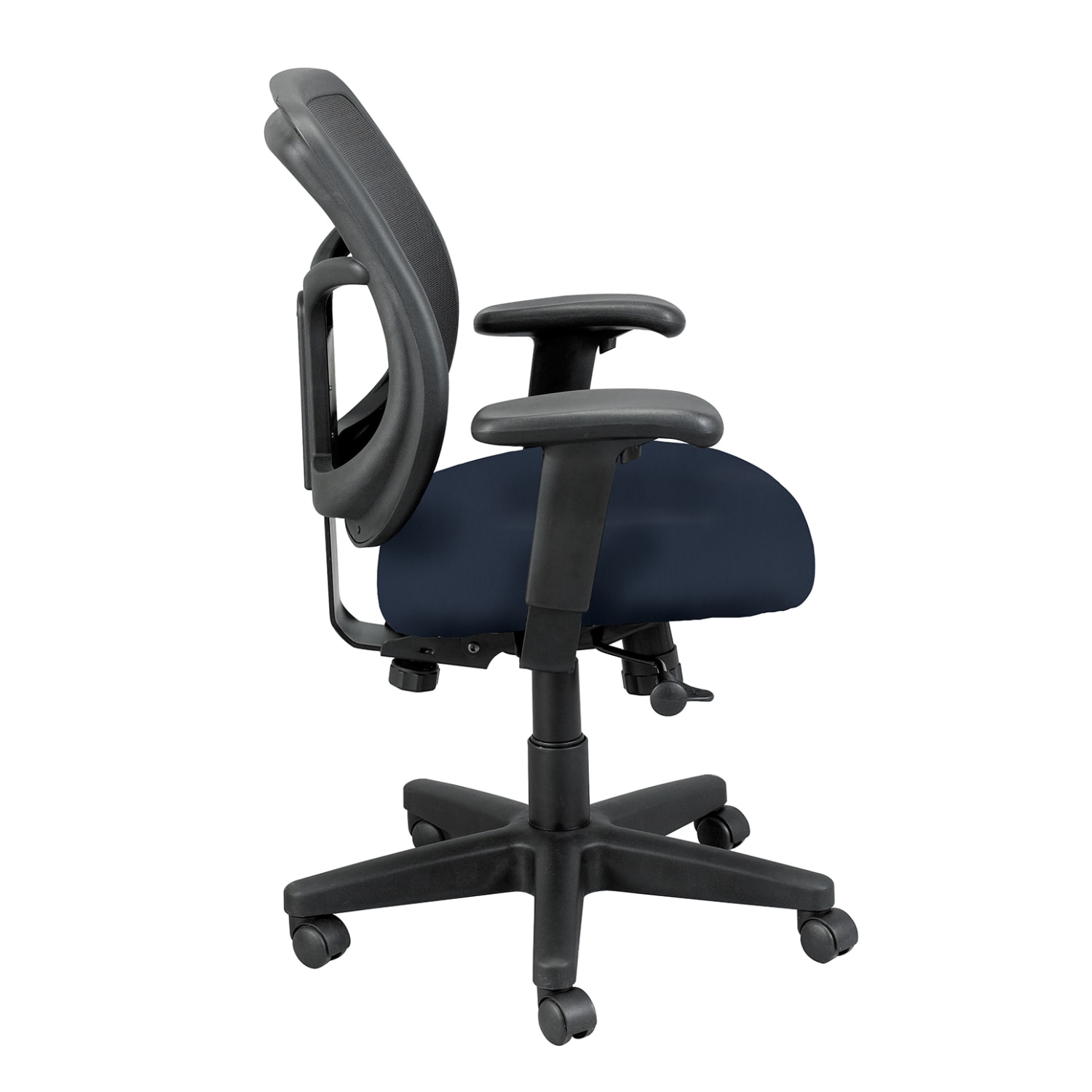 WorkPro Apollo MT9400 Ergonomic Low-Back Task Chair With Antimicrobial Vinyl, Navy/Black - Image 5