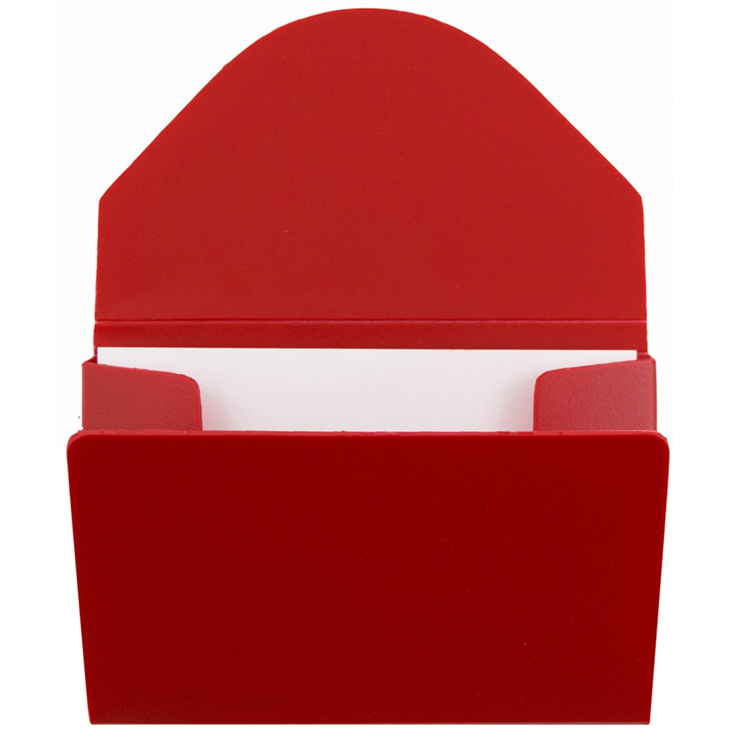 JAM Paper Plastic Business Card Case With Round Flap, 3 1/2in x 2 1/4in x 1/4in, Red - Image 4