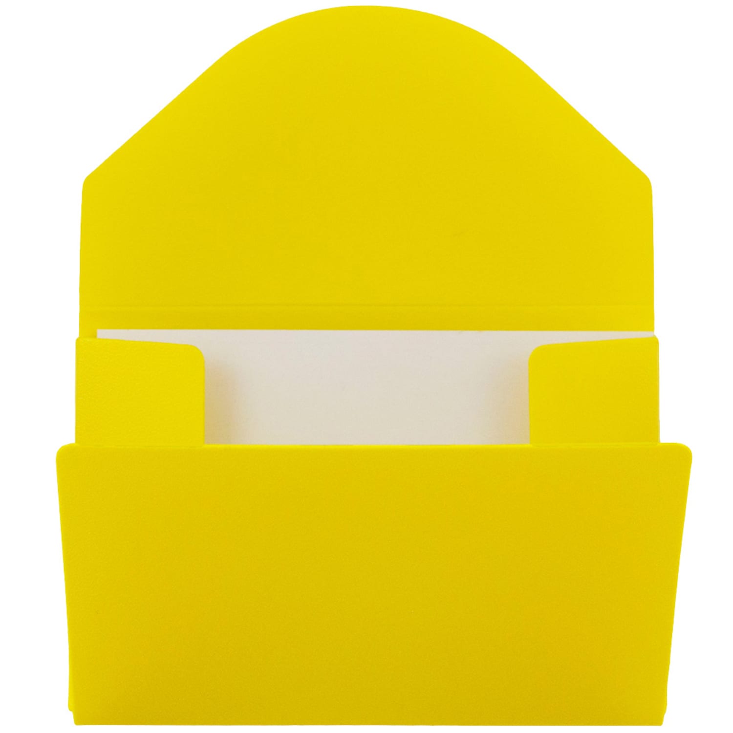 JAM Paper Plastic Business Card Case With Round Flap, 3 1/2in x 2 1/4in x 1/4in, Yellow - Image 4