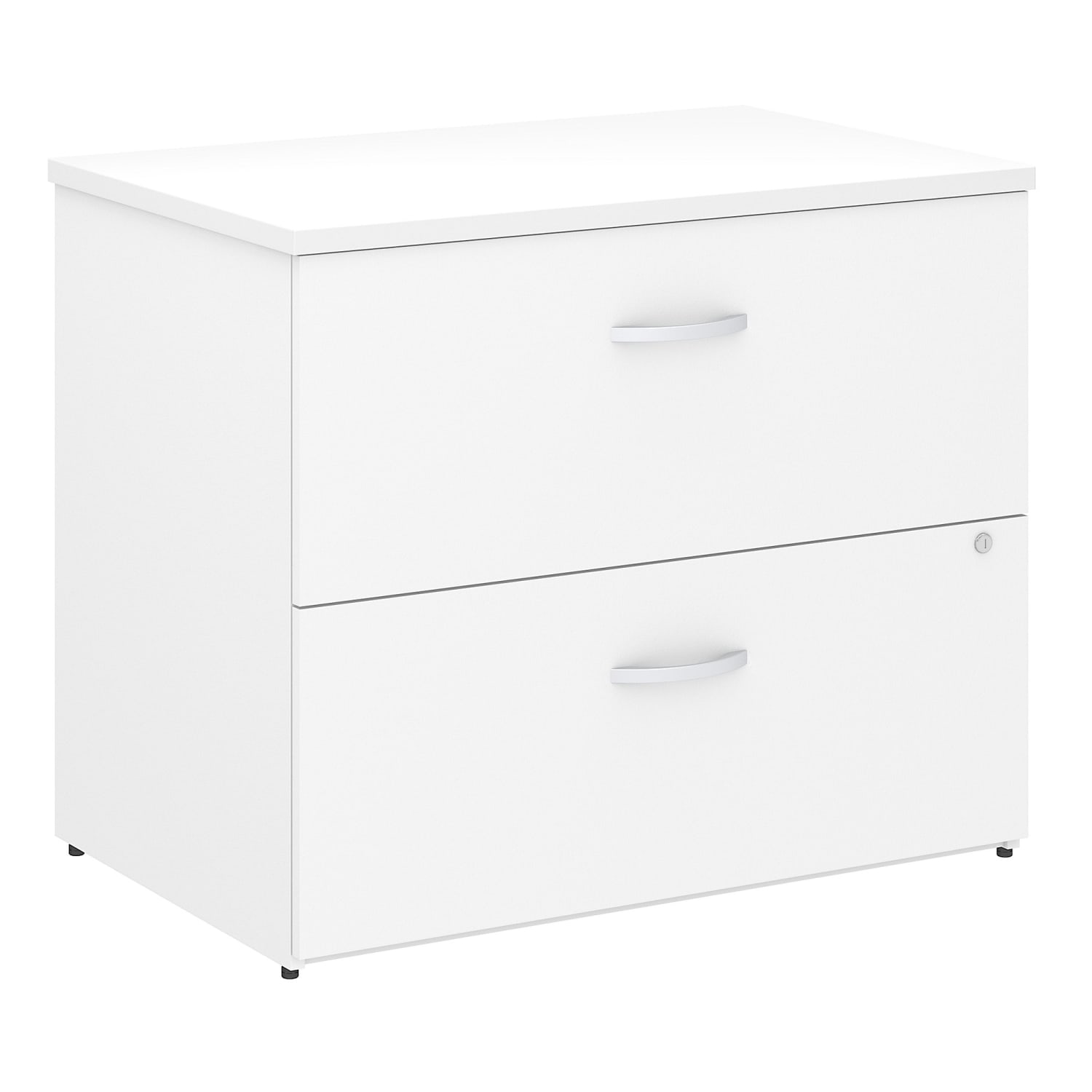 Bush Business Furniture Studio C 35-3/4inW x 23-3/8inD Lateral 2-Drawer File Cabinet, White, Standard Delivery