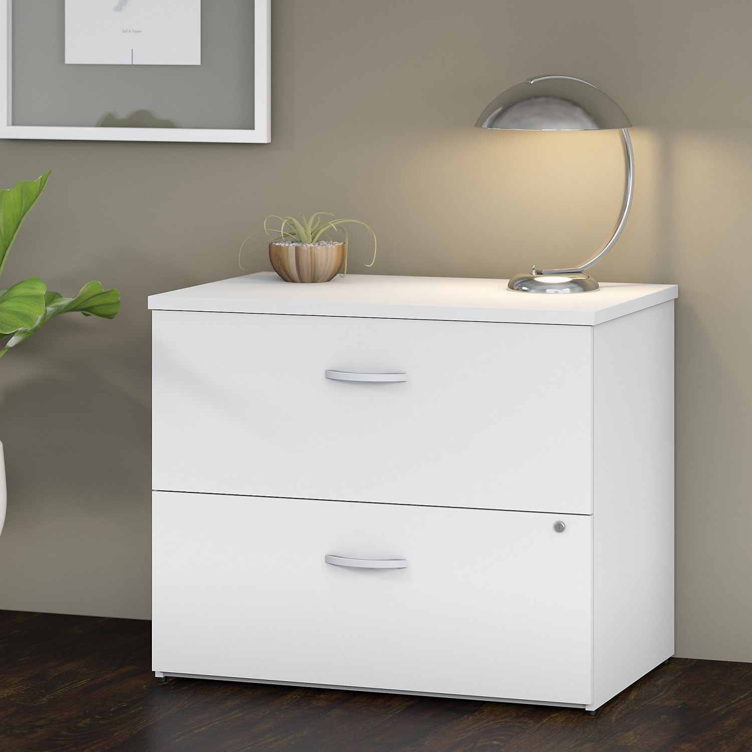 Bush Business Furniture Studio C 35-3/4inW x 23-3/8inD Lateral 2-Drawer File Cabinet, White, Standard Delivery - Image 3