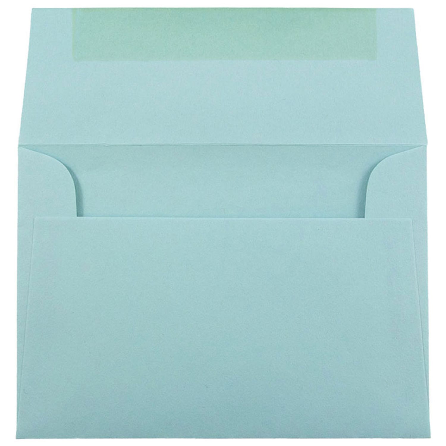 JAM Paper Booklet Envelopes, #4 Bar (A1), Gummed Seal, Aqua Blue, Pack Of 25 - Image 3