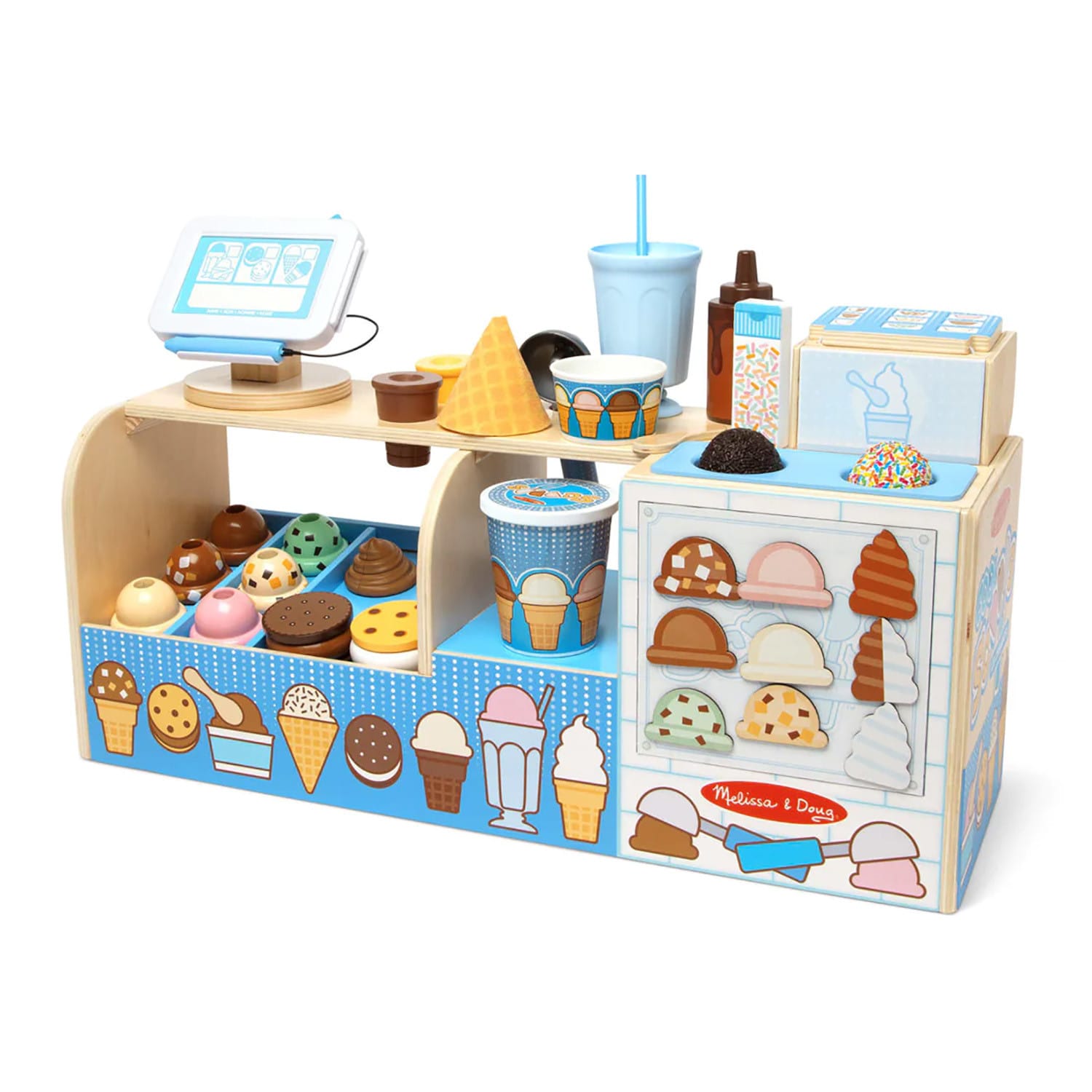 Melissa & Doug Cool Scoops Ice Creamery Toy, 24-7/16in x 10-3/16in