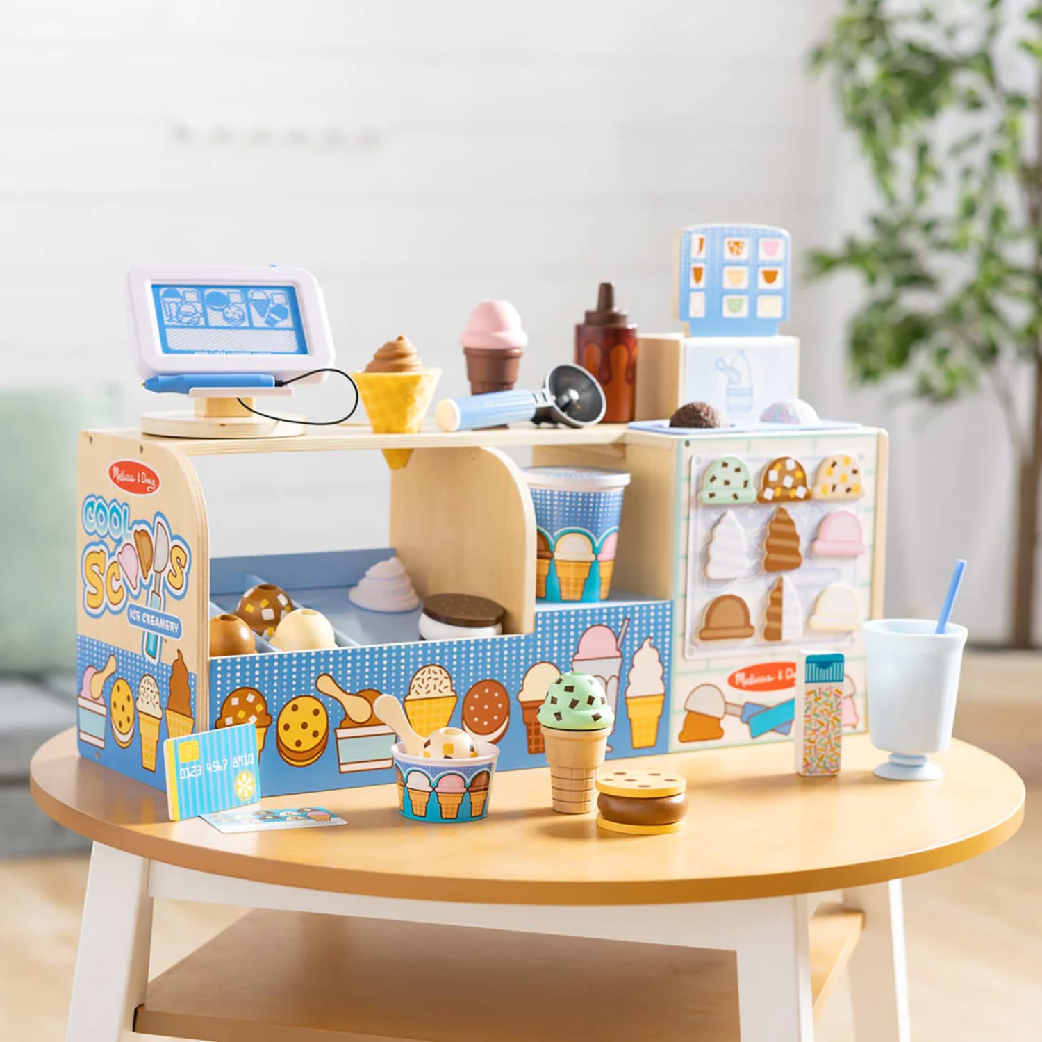Melissa & Doug Cool Scoops Ice Creamery Toy, 24-7/16in x 10-3/16in - Image 6