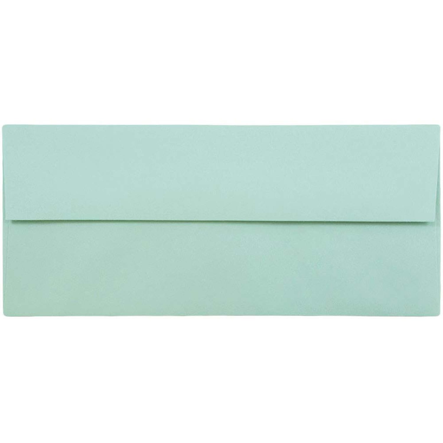 JAM PAPER #10 Business Premium Envelopes, 4 1/8in x 9 1/2in, Aqua Blue, Pack Of 25