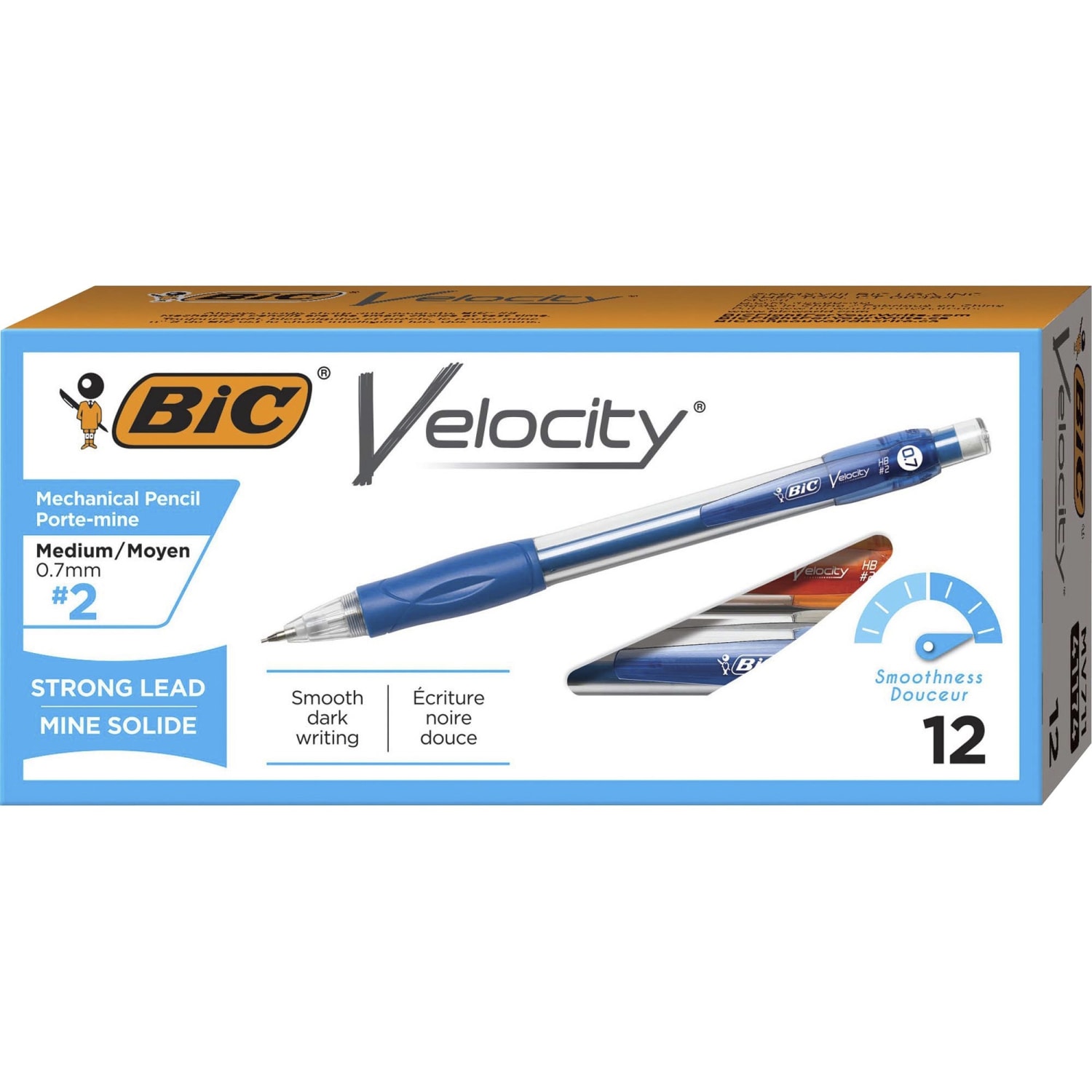 BIC Mechanical Pencils, #2 Lead, Medium Point, 0.7 mm, Blue Barrel, Pack Of 12