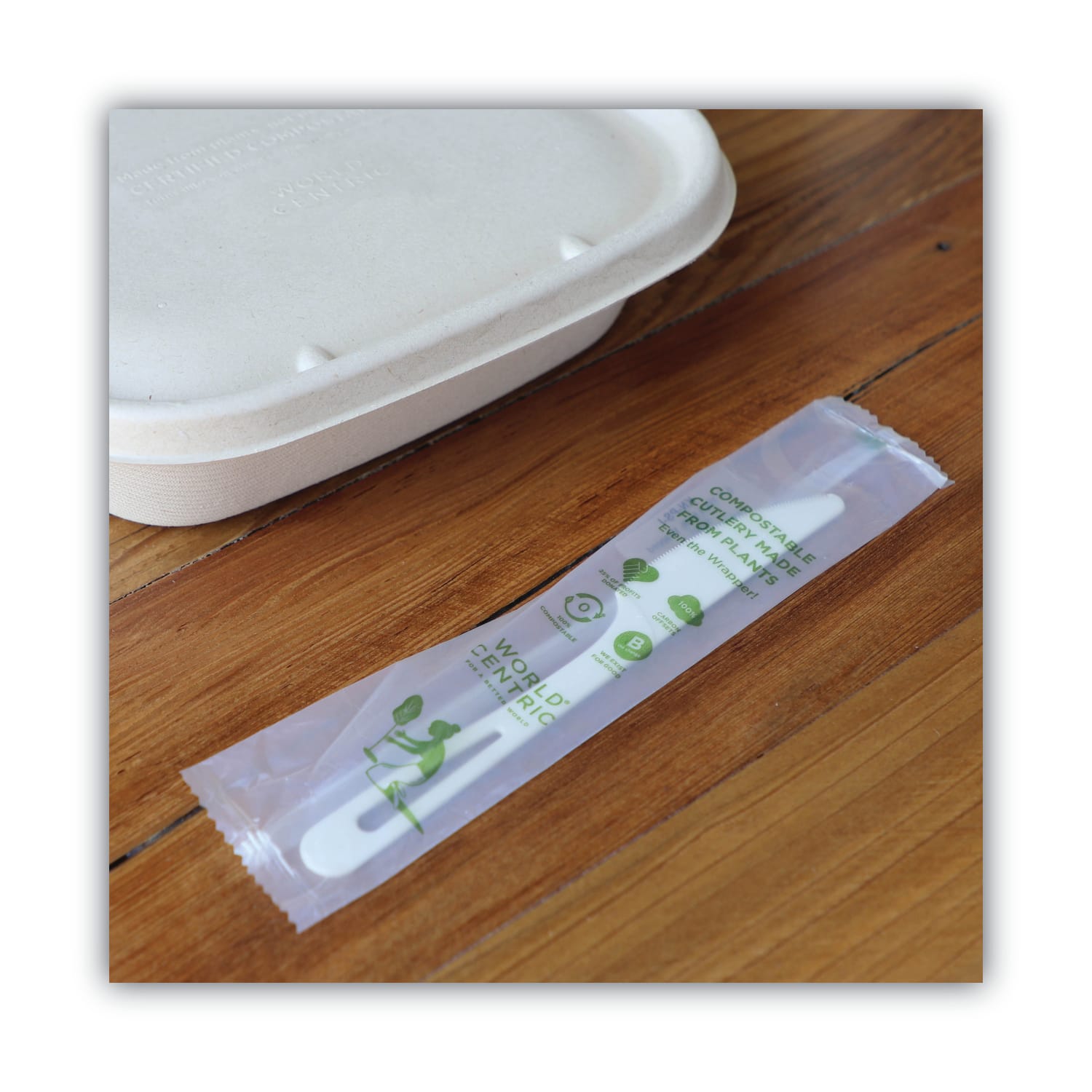 World Centric TPLA Compostable Cutlery, Knife, 6-3/4in, White, Pack Of 750 Knives - Image 3