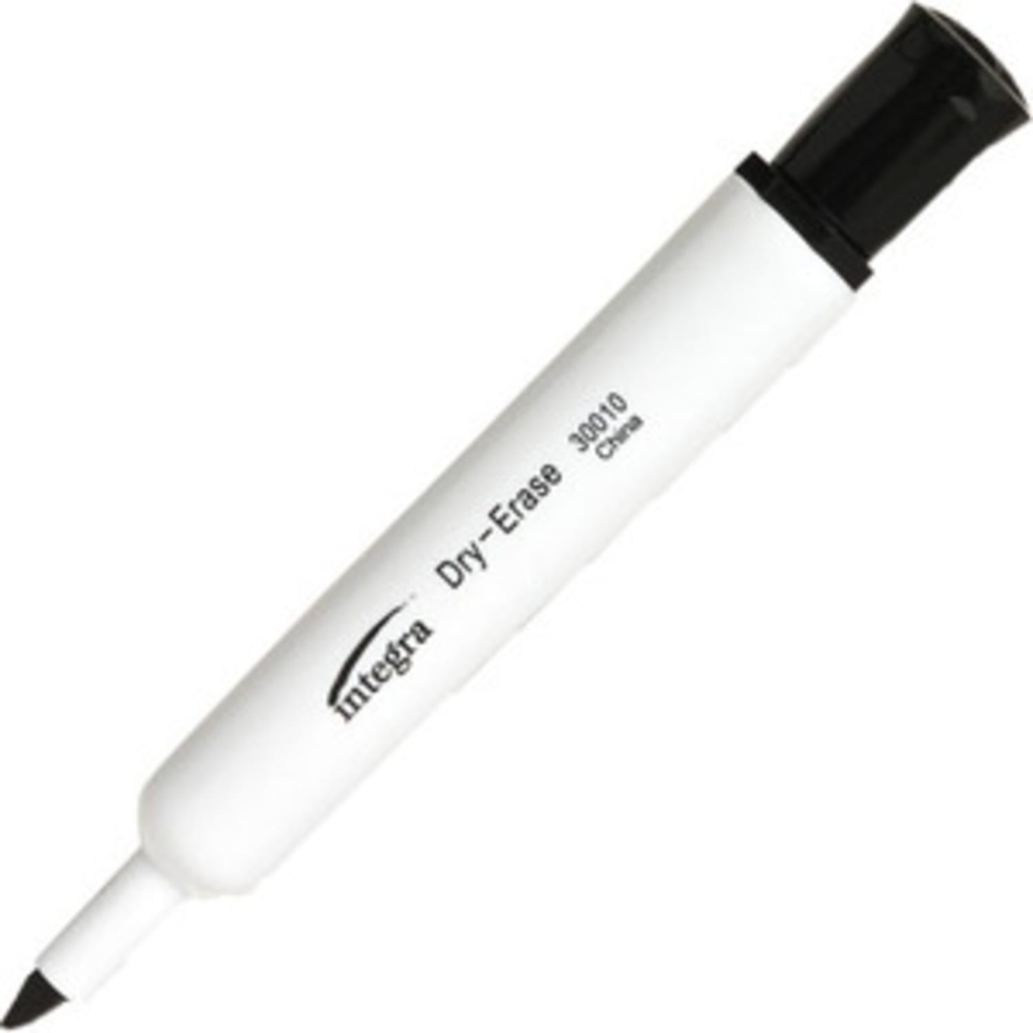 Integra Dry Erase Marker - Chisel Marker Point - Black Ink - 12 / Pack - Image 3