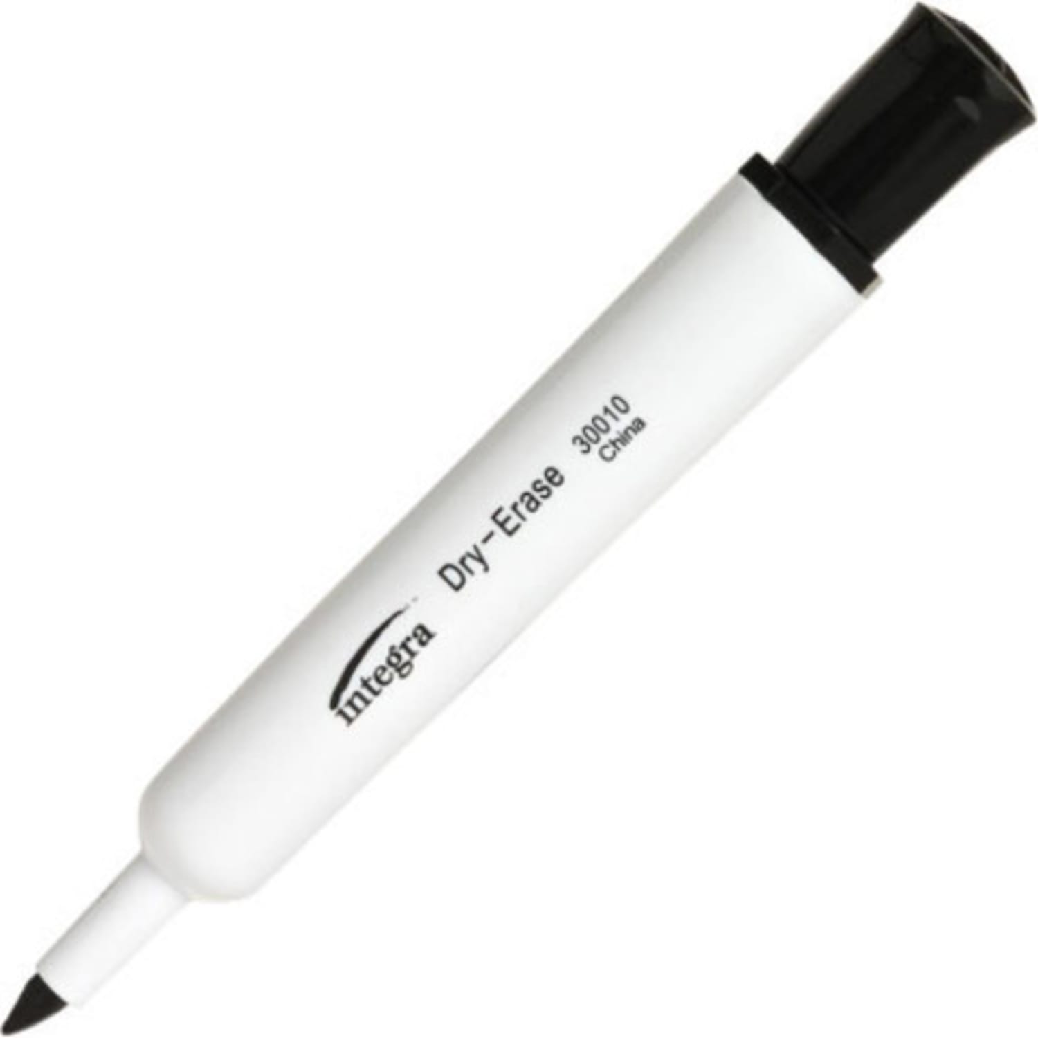 Integra Dry Erase Marker - Chisel Marker Point - Black Ink - 12 / Pack - Image 4