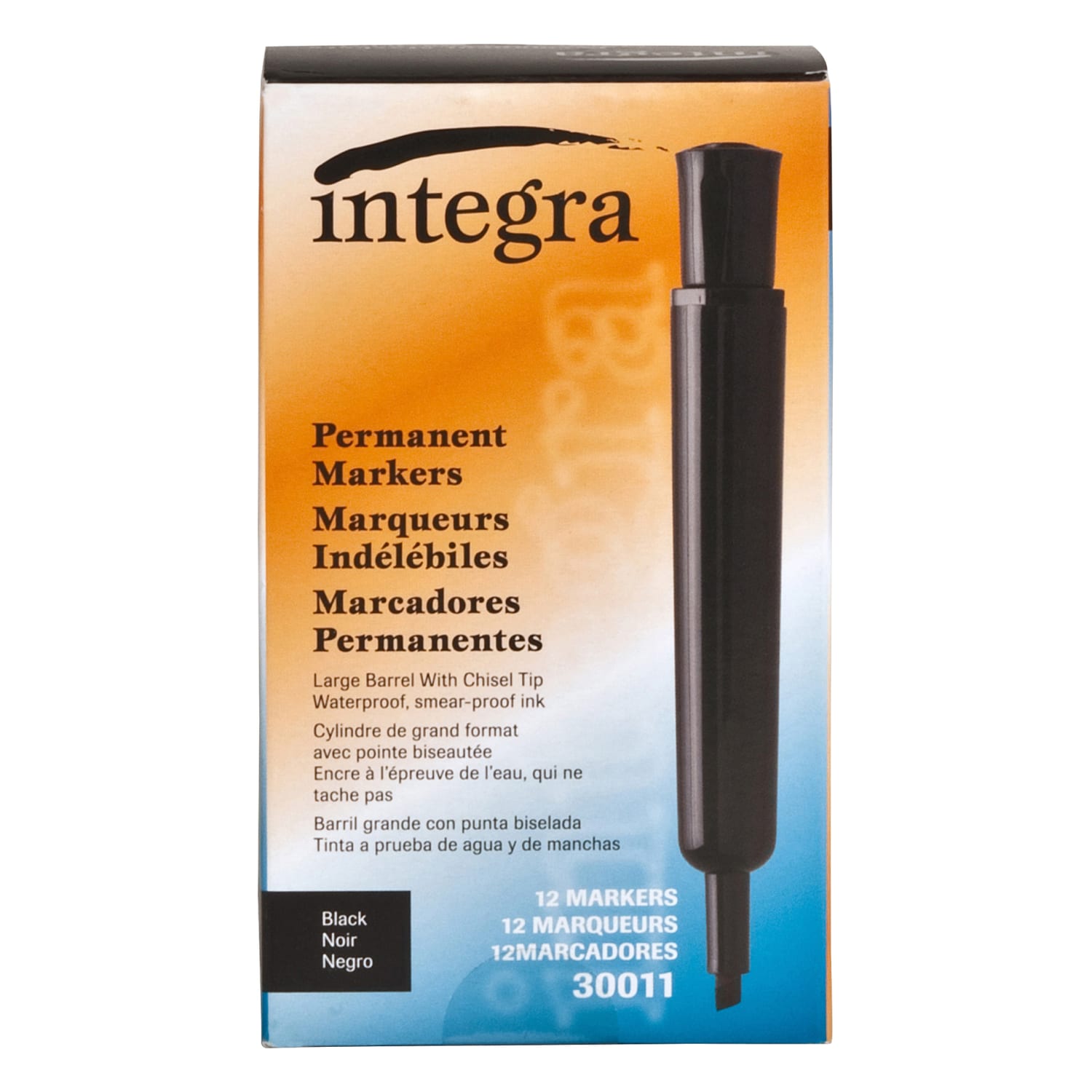 Integra Permanent Chisel Markers, Point Style, Black, Pack Of 12 - Image 4