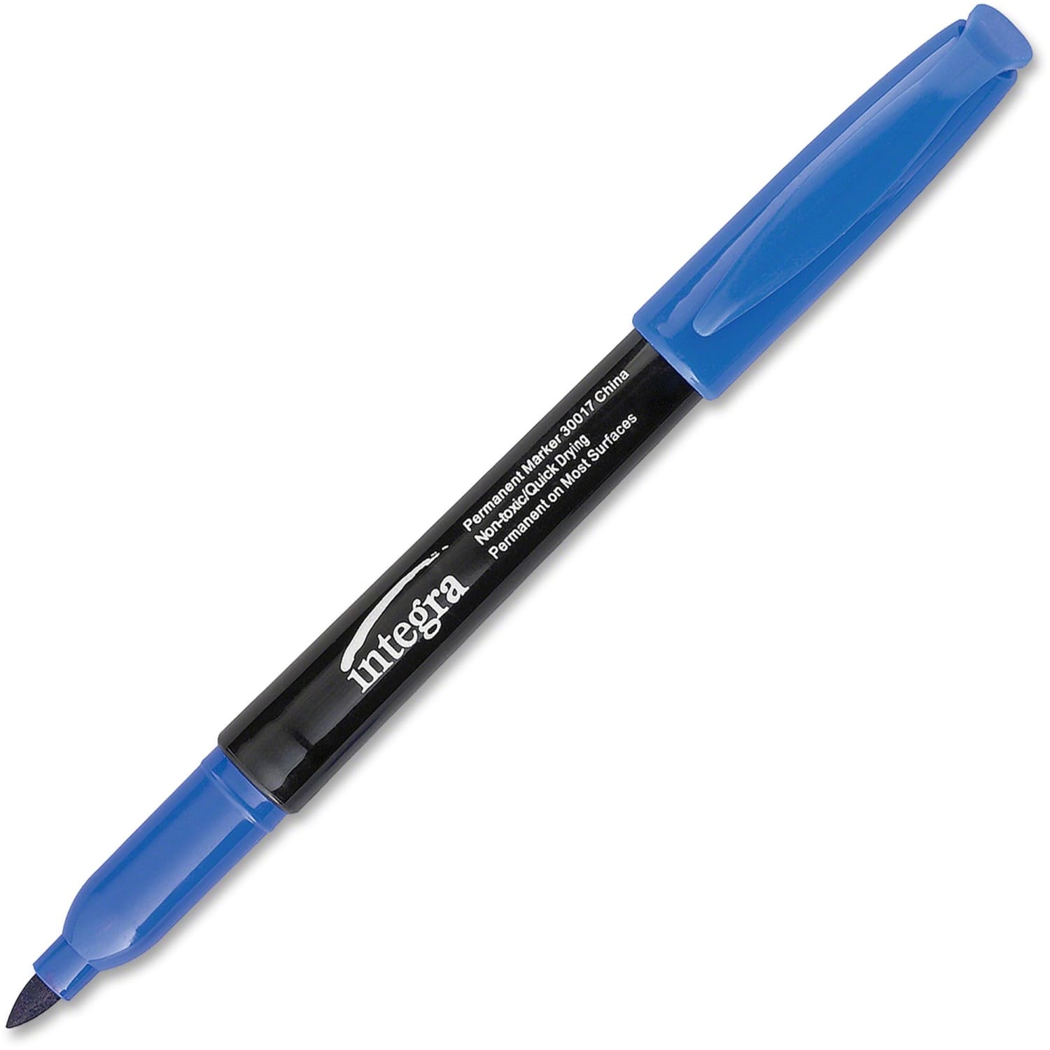 Integra Permanent Fine-Point Markers, Blue, Pack Of 12