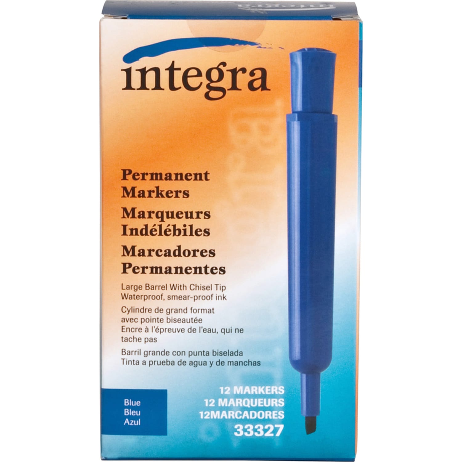 Integra Permanent Chisel Markers - Chisel Marker Point Style - Blue - 12 / Dozen - Image 6