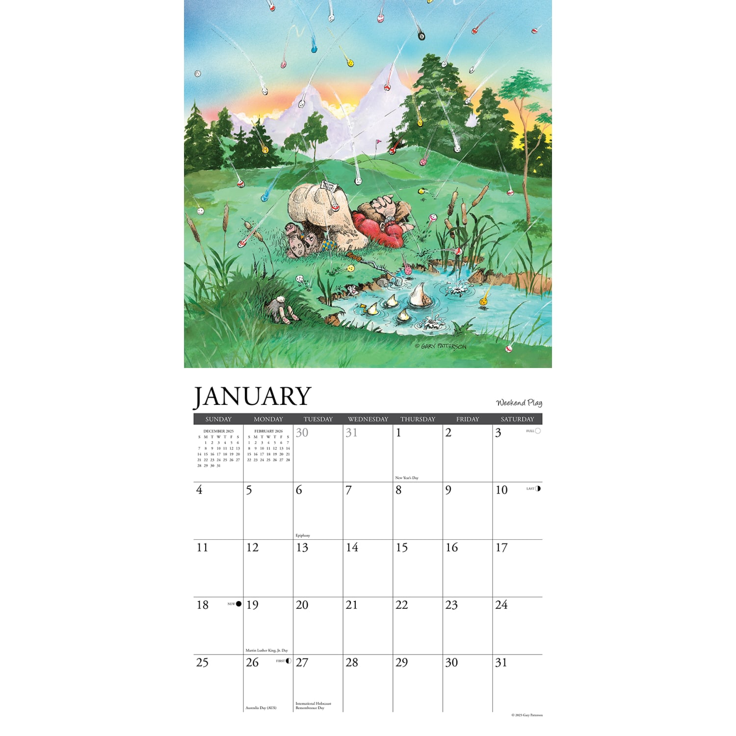 2026 Willow Creek Press Sports Monthly Wall Calendar, 12in x 12in, Golf Crazy by Gary Patterson, January To December, 51337 - Image 3