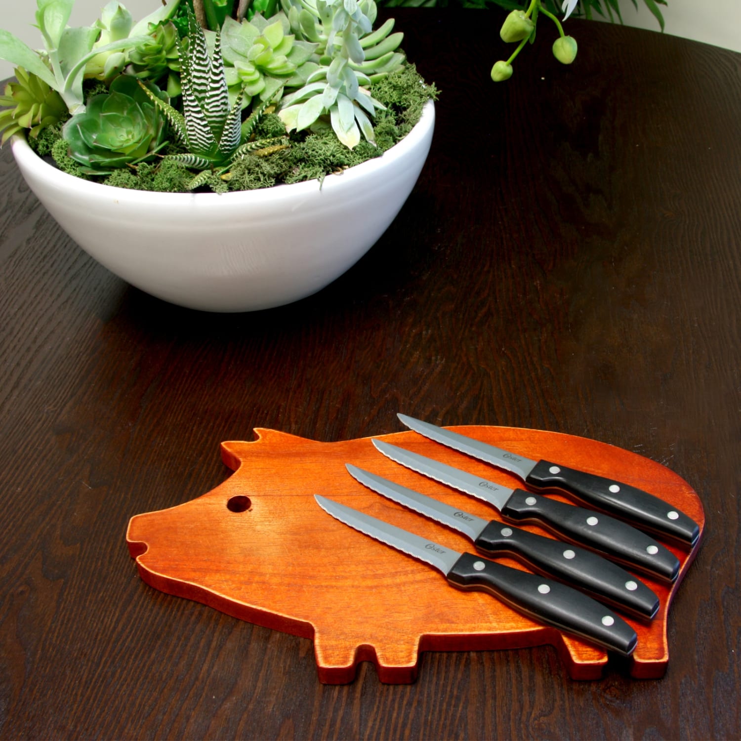 Oster Granger 4-Piece Stainless-Steel Steak Knife Set, 4-1/2in, Black - Image 4