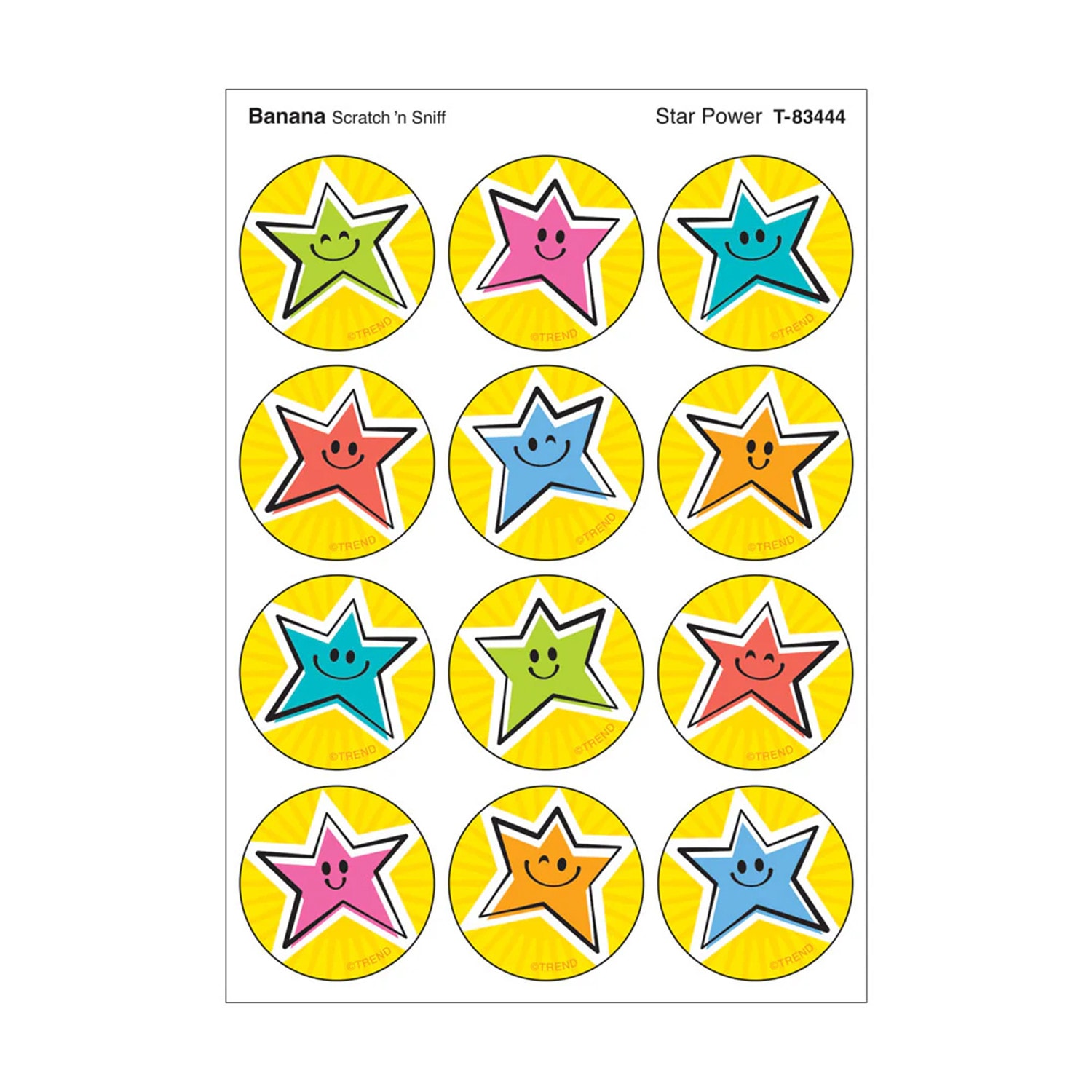 TREND Stinky Stickers, Star Power, Banana scent, 48 Per Pack, Set Of 6 Packs - Image 3