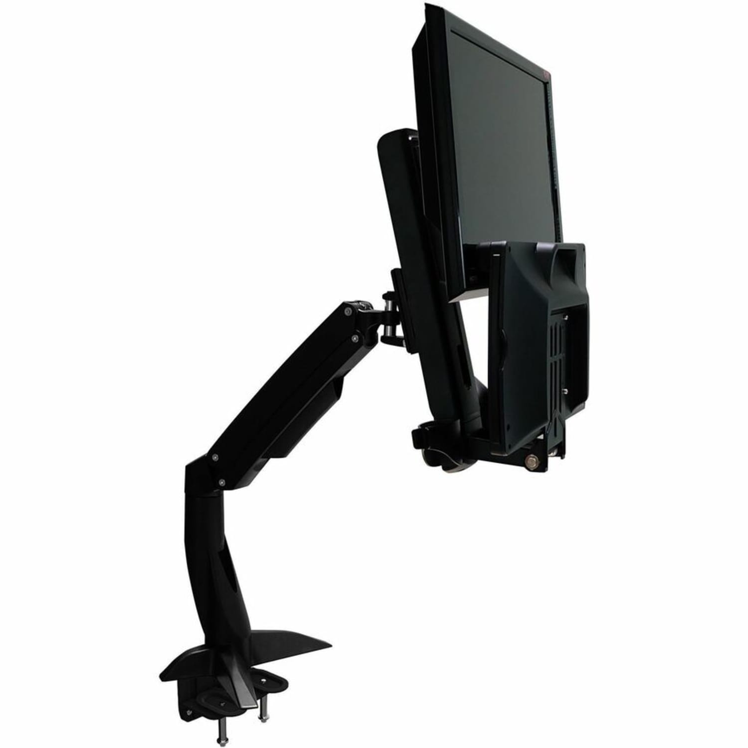 Amer AMR1ACWS Desk Mount for Keyboard, Flat Panel Display, Workstation, Display, Mouse, Scanner - TAA Compliant - 1 Display(s) Supported - 24in Screen Support - 23.15 lb Load Capacity - 75 x 75, 100 x 100 - Image 5