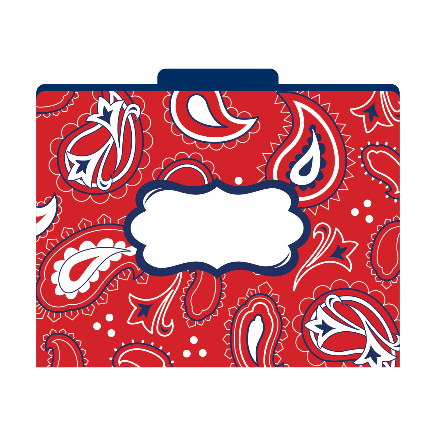 Barker Creek Tab File Folders, 8 1/2in x 11in, Letter Size, Bandana, Pack Of 12