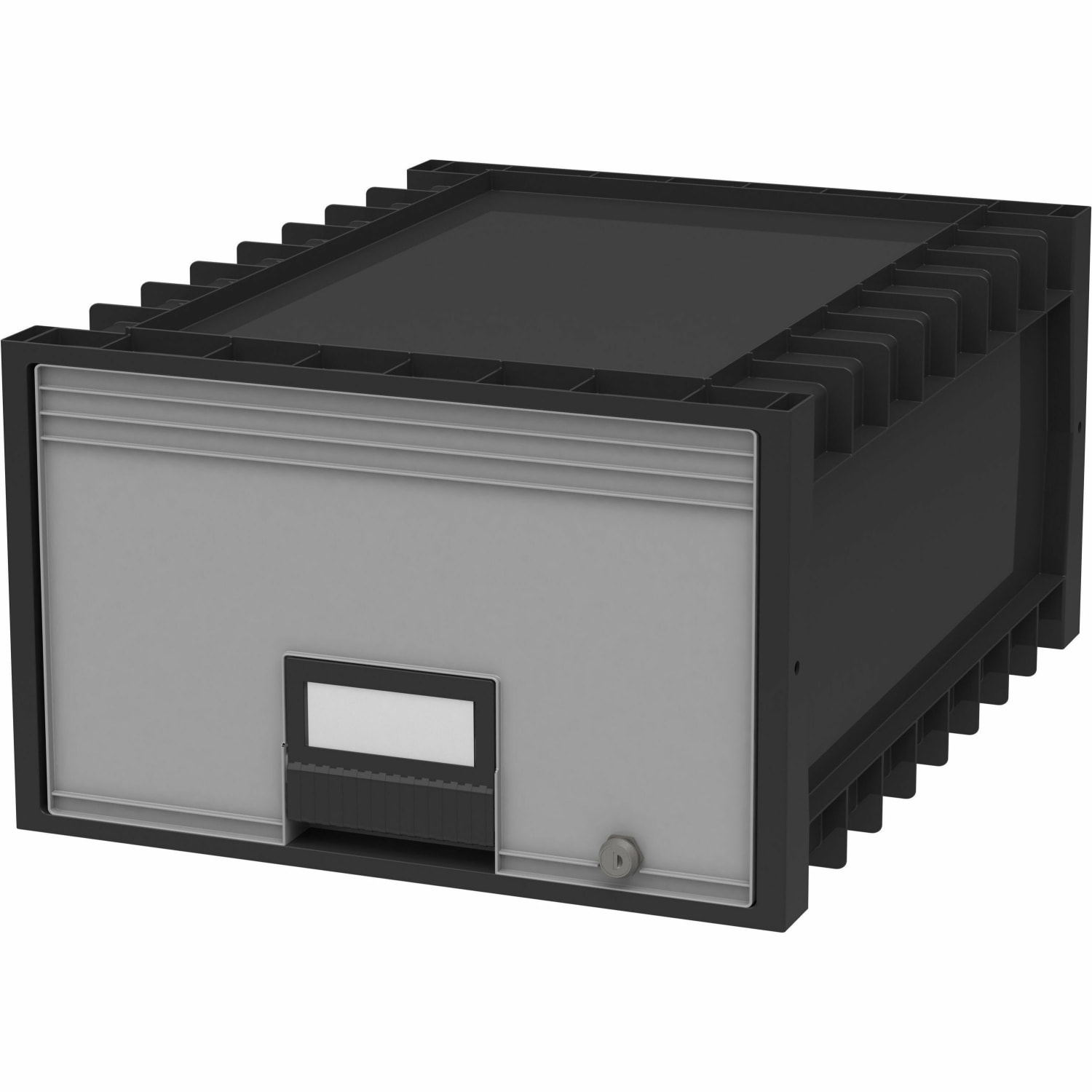 Storex Archive Storage Box - External Dimensions: 18.3in Length x 11.5in Width x 24.4in Height - Heavy Duty - Stackable - Black, Gray - For Storage - Recycled - 1 Each - Image 3